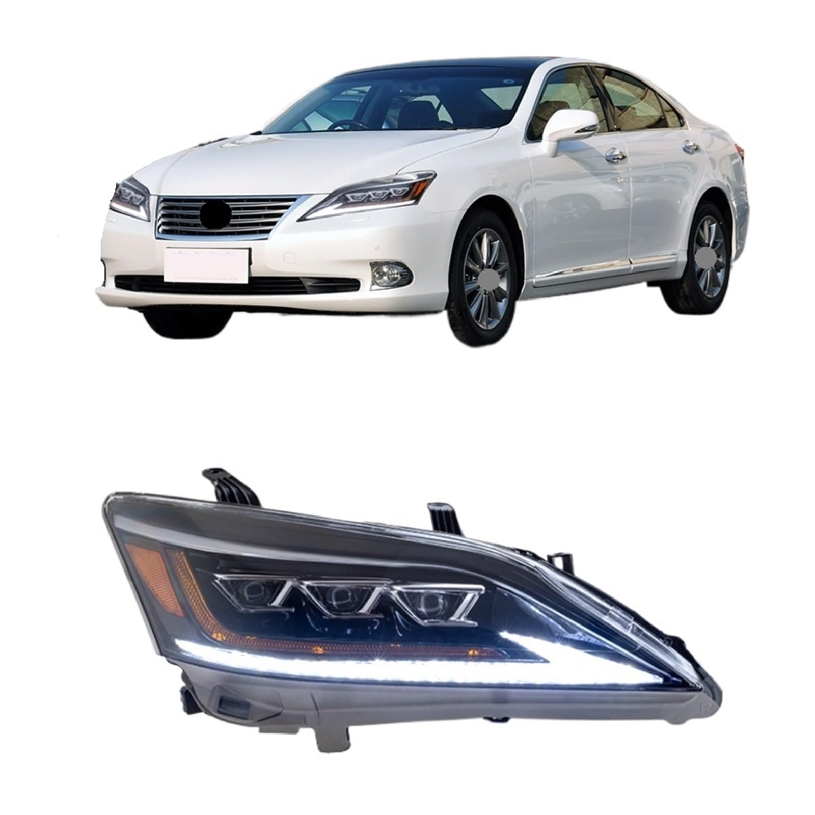 Auto-Styling Kompatibel for Lexus ES Scheinwerfer 2006-2012 ES250 Scheinwerfer DRL Blinker Fernlicht ES350 ES200 ES300 Scheinwerfer von CHJNUUNL