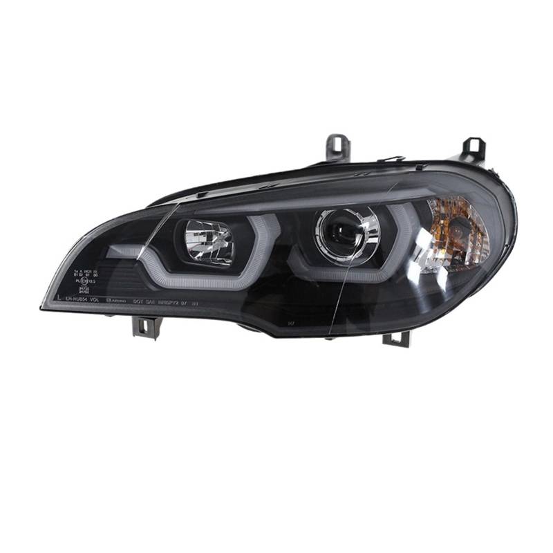 Auto-Styling-Scheinwerfer Kompatibel for BMW X5 E70 2007-2013 Frontleuchten DRL Gelb Blinker Licht Scheinwerfer Automontage(In low beam) von CHJNUUNL