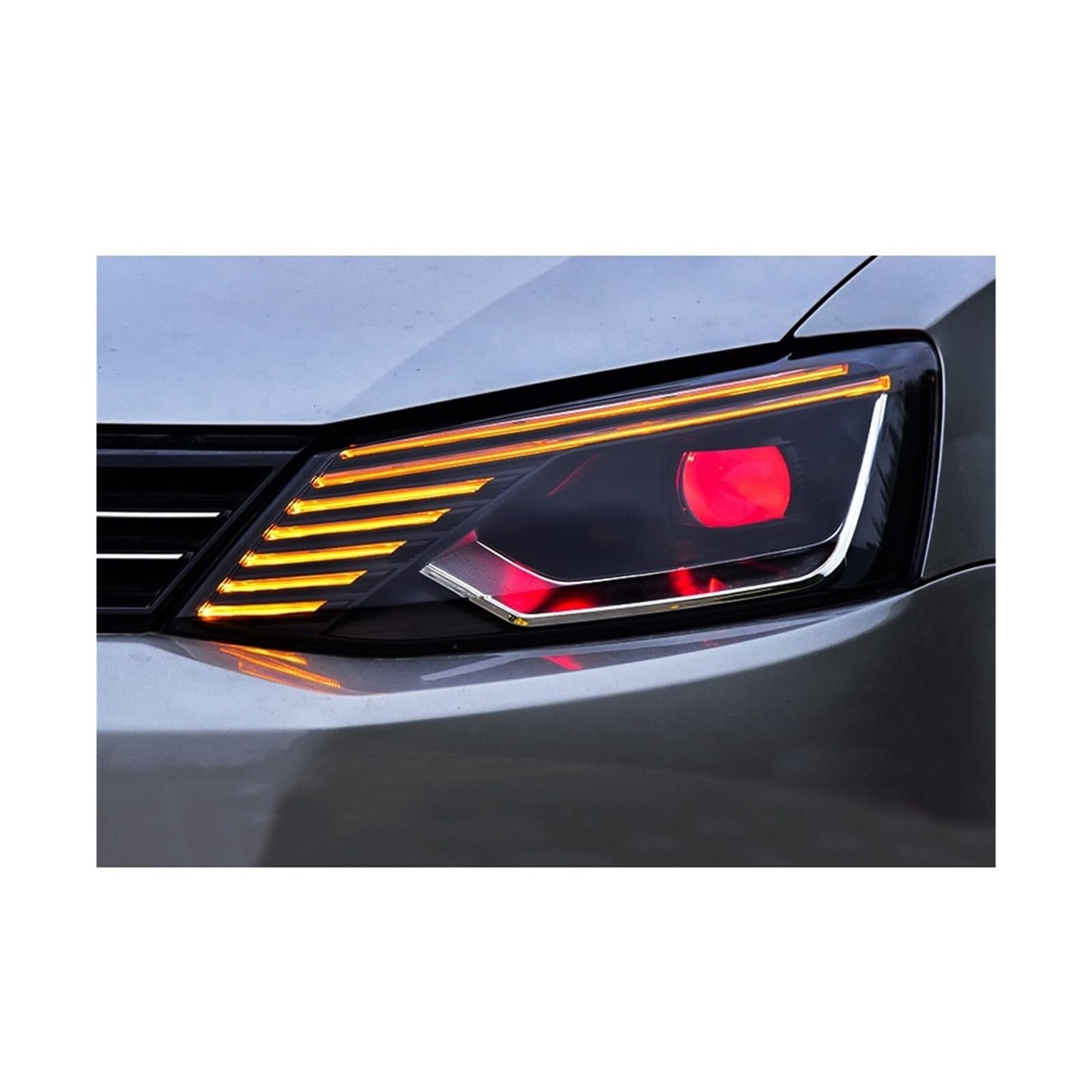 Auto-Styling-Scheinwerfer Kompatibel for VW 2011-2017 Scheinwerfer Kopf Lampe Kompatibel for Jetta Tagfahrlicht DRL Bi-Xenon(No bulb) von CHJNUUNL