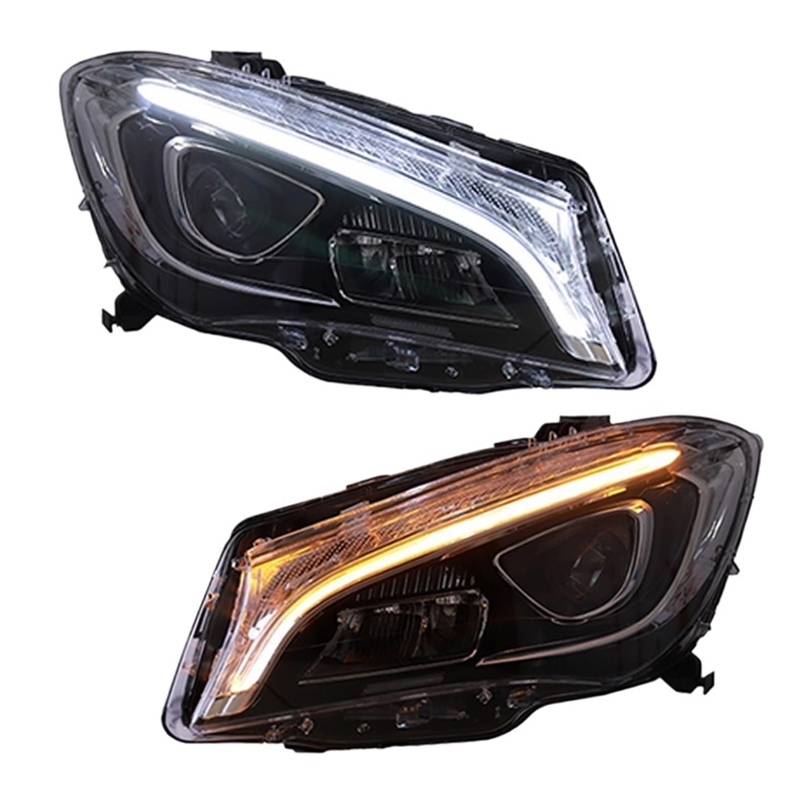 Autoscheinwerfer Kompatibel for Mercedes-Benz W117 CLA 180 200 220 250 260 2014-2019 Upgrade Front DRL Blinker Scheinwerfer Montage(Xenon) von CHJNUUNL