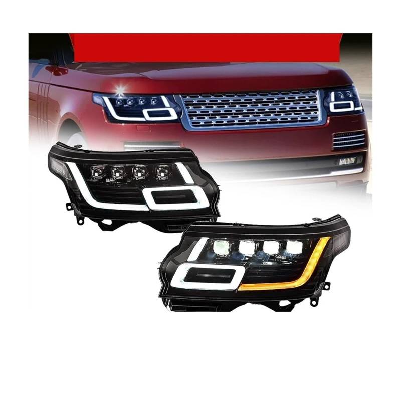 LED-Matrix-Scheinwerfer mit 4 Linsen, kompatibel mit Range Rover Sport Vogue L405 2014–2017, DRL-Blinker, verbessert(Right hand drive) von CHJNUUNL