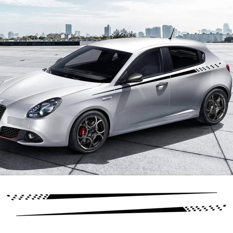 2 STÜCKE Auto Aufkleber Auto Tuning Zubehör Vinyl Film Aufkleber, für Alfa Romeo Giulia Mito Stelvio Sportiva Giulietta 147 156 159 4C von CHLSHZXD