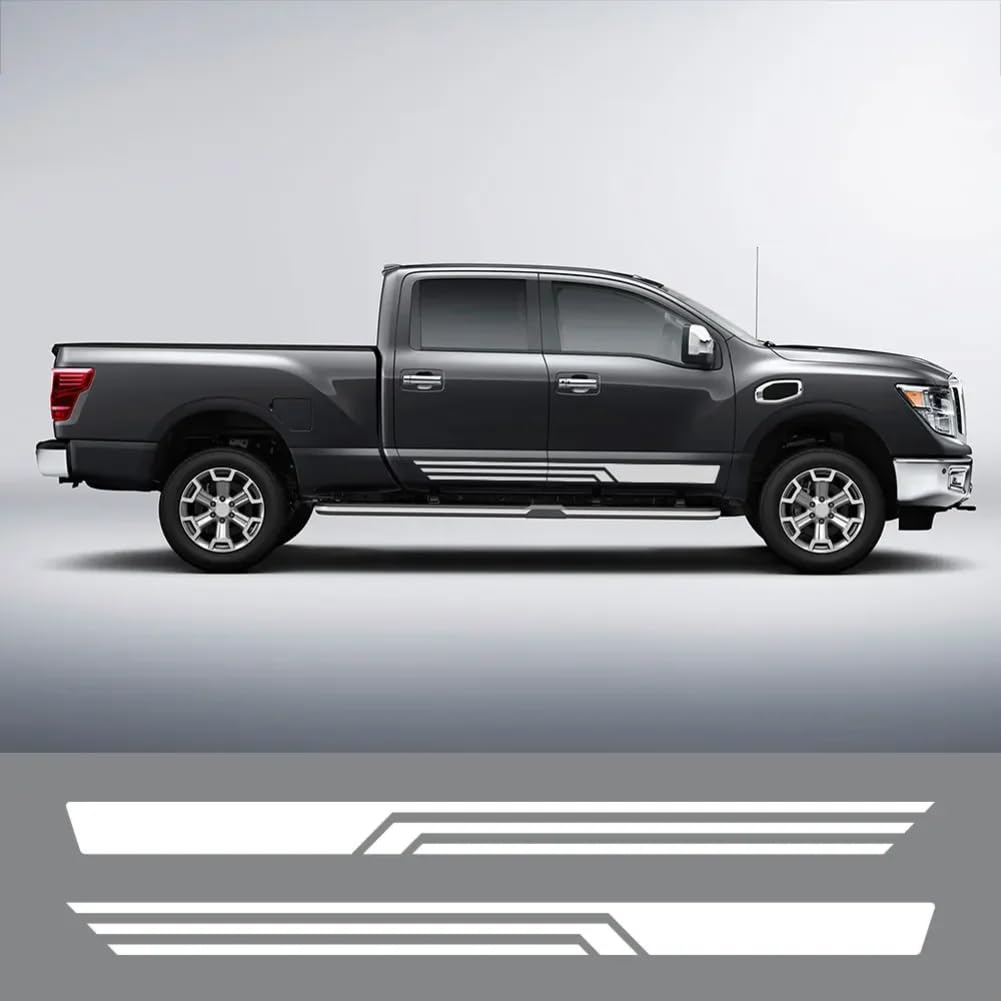 2 STÜCKE Auto Tür Seite Streifen Aufkleber Reflektierende Pickup Truck Racing Sport Vinyl Aufkleber Auto Dekoration Zubehör, für Nissan Titan von CHLSHZXD