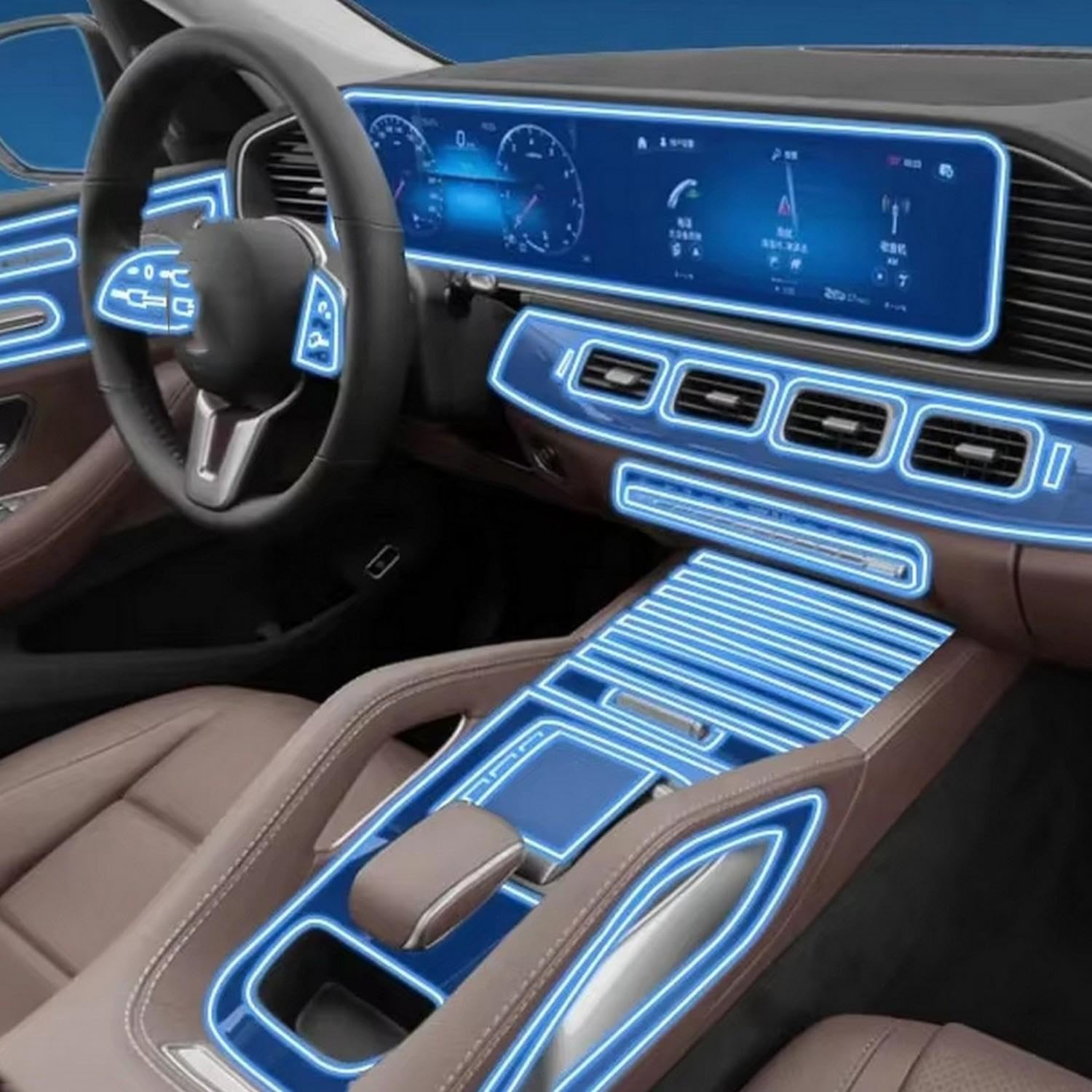 CHLSHZXD Gears Navigation Zentralsteuerung Auto Folie Innenzubehör TPU Transparent Schutzfolie Folie für 2020-2023 Mercedes Benz GLE von CHLSHZXD