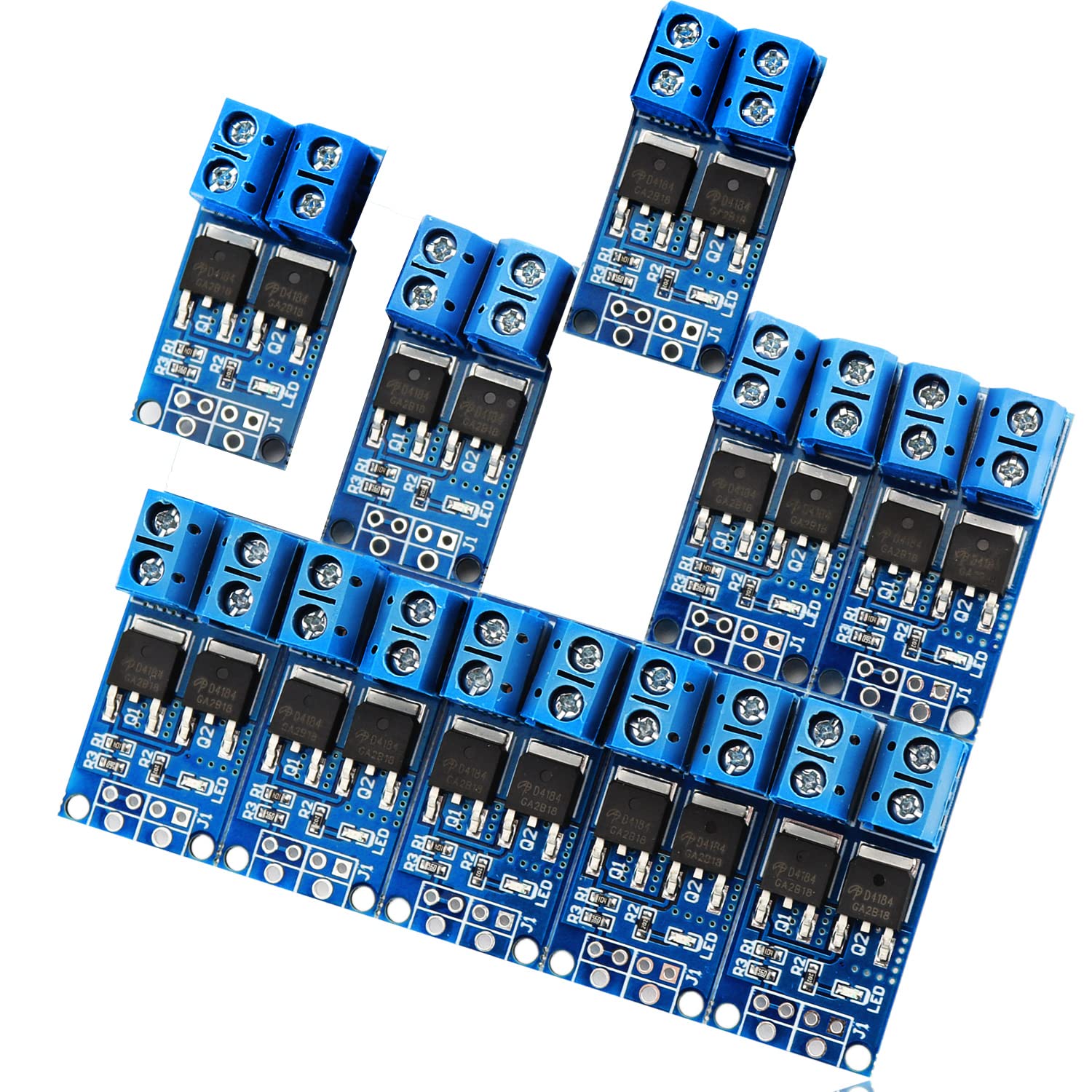 CHRI MOSFET Treibermodul 5V-36V 15A (max. 30A) 400W Dual-Hochleistungs Switching Driver Modul PWM Einstellung Elektronische Schalter Control Board für Arduino (10 stücke) von CHRI