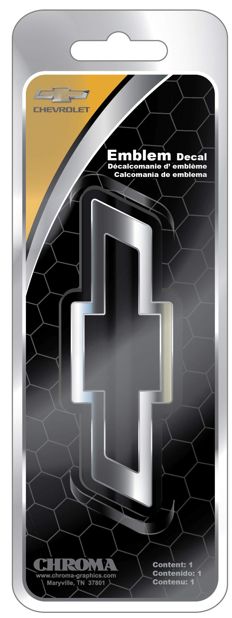 CHROMA 9115 Chevy spritzgegossenes Emblem, 1 Packung, Chrom von CHROMA