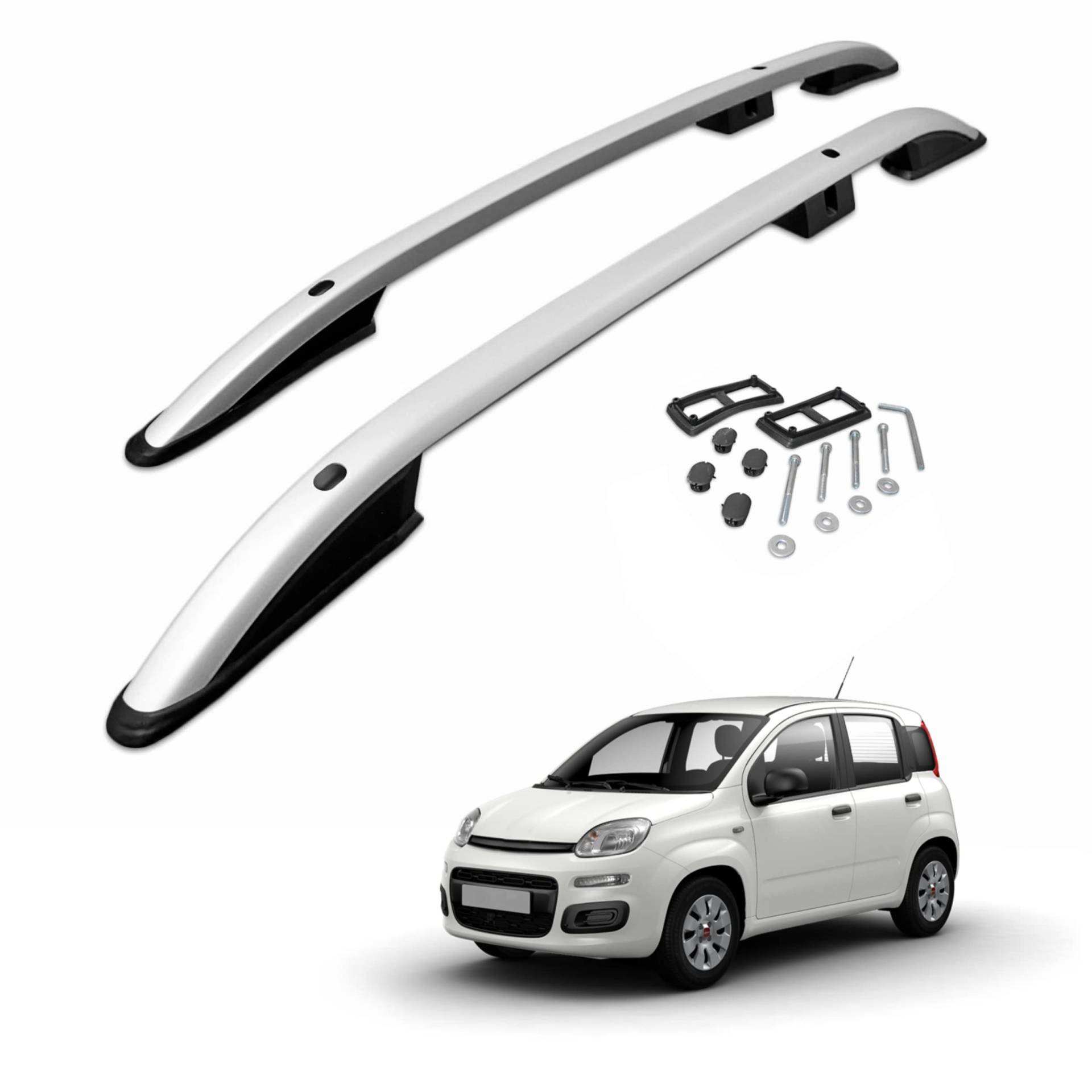 CHROMEMASTER | Dachreling Dachträger | Kompatibel mit FIAT Panda 2012+ ; Zur Befestigung der Dachgepäckträger, Dachboxen oder Dachfahrradträger | Robuste Konstruktion aus Aluminium von CHROMEMASTER