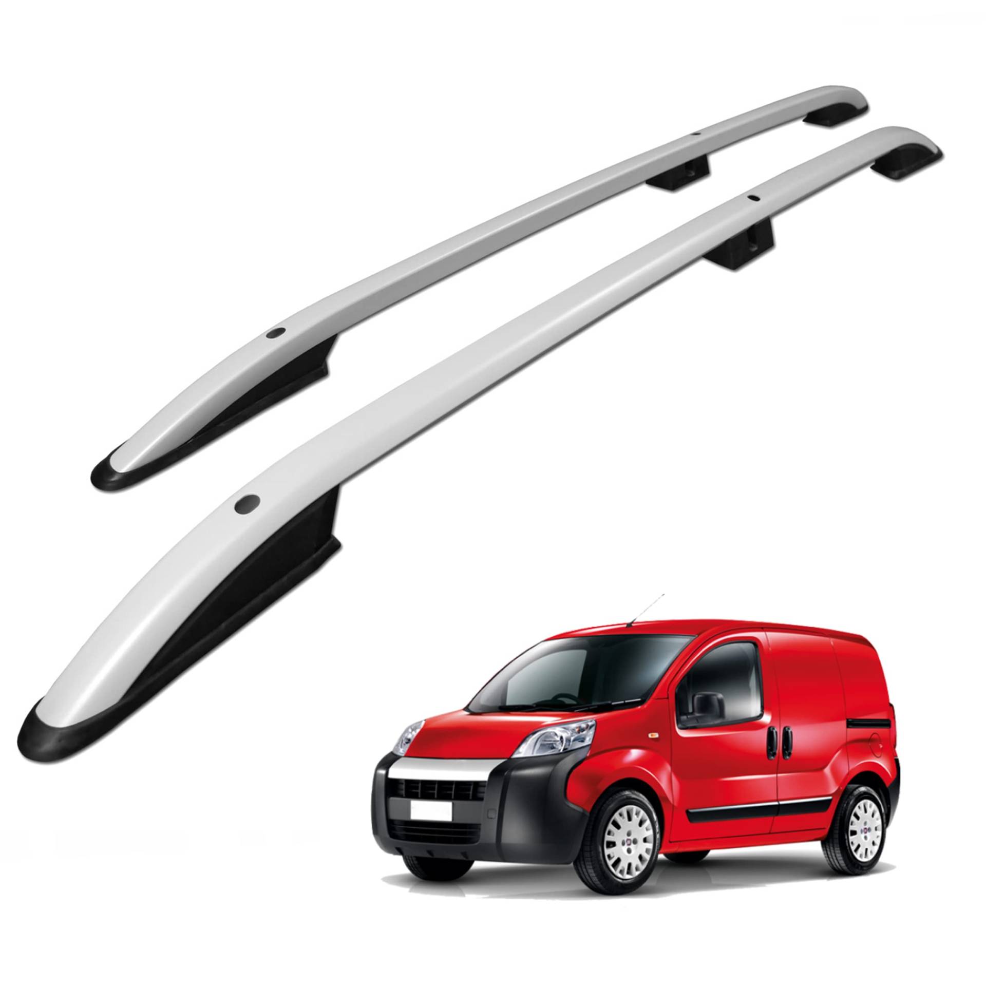 CHROMEMASTER | Dachreling Dachträger | Kompatibel mit FIAT Qubo 2008-2020 ; Zur Befestigung der Dachgepäckträger, Dachboxen oder Dachfahrradträger | Robuste Konstruktion aus Aluminium von CHROMEMASTER