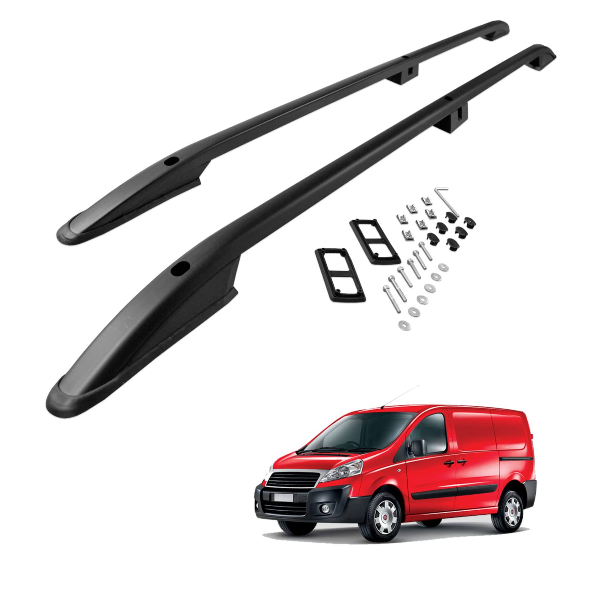 CHROMEMASTER Dachreling Dachträger | Kompatibel mit Fiat Scudo 2007-2016 L1/kurzer Radstand; Zur Befestigung der Dachgepäckträger, Dachboxen oder Dachfahrradträger | Robuste Konstruktion aus Aluminium von CHROMEMASTER