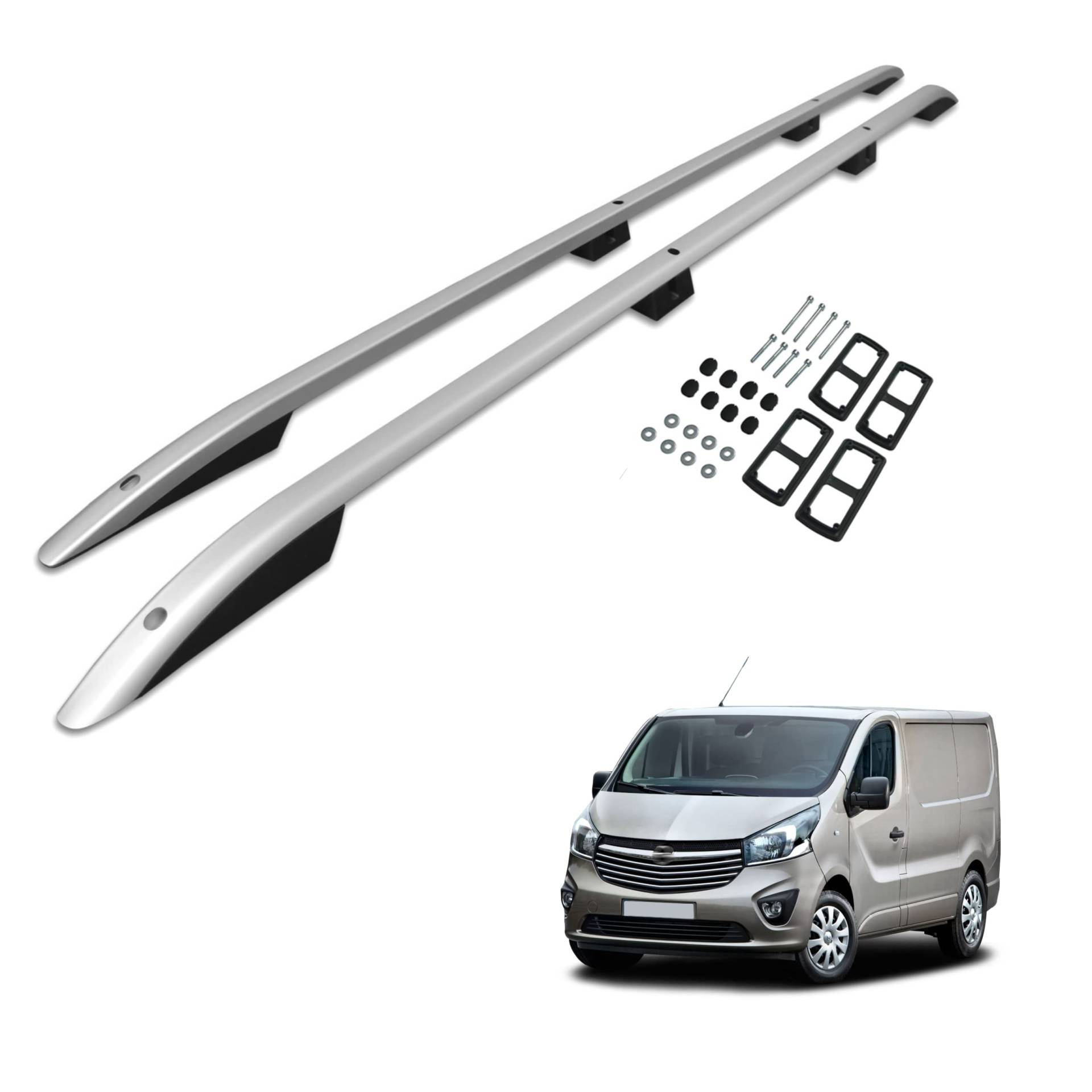 CHROMEMASTER | Dachreling Dachträger | Kompatibel mit Opel Vivaro 2014-2019 L1/SWB; Zur Befestigung der Dachgepäckträger, Dachboxen oder Dachfahrradträger | Robuste Konstruktion aus Aluminium von CHROMEMASTER