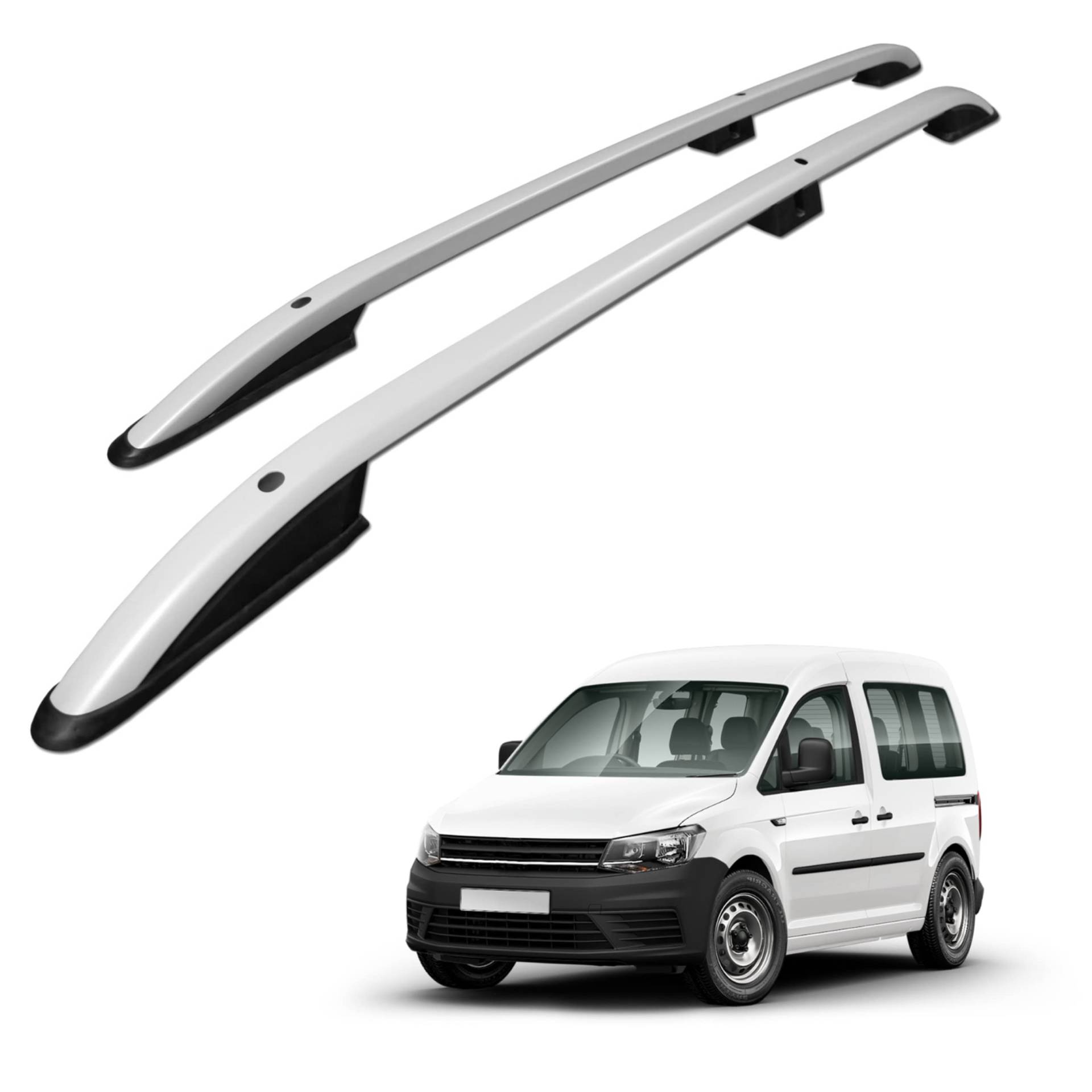 CHROMEMASTER | Dachreling Dachträger | Kompatibel mit VW Caddy 2010-2020 Short; Zur Befestigung der Dachgepäckträger, Dachboxen oder Dachfahrradträger | Robuste Konstruktion aus Aluminium von CHROMEMASTER