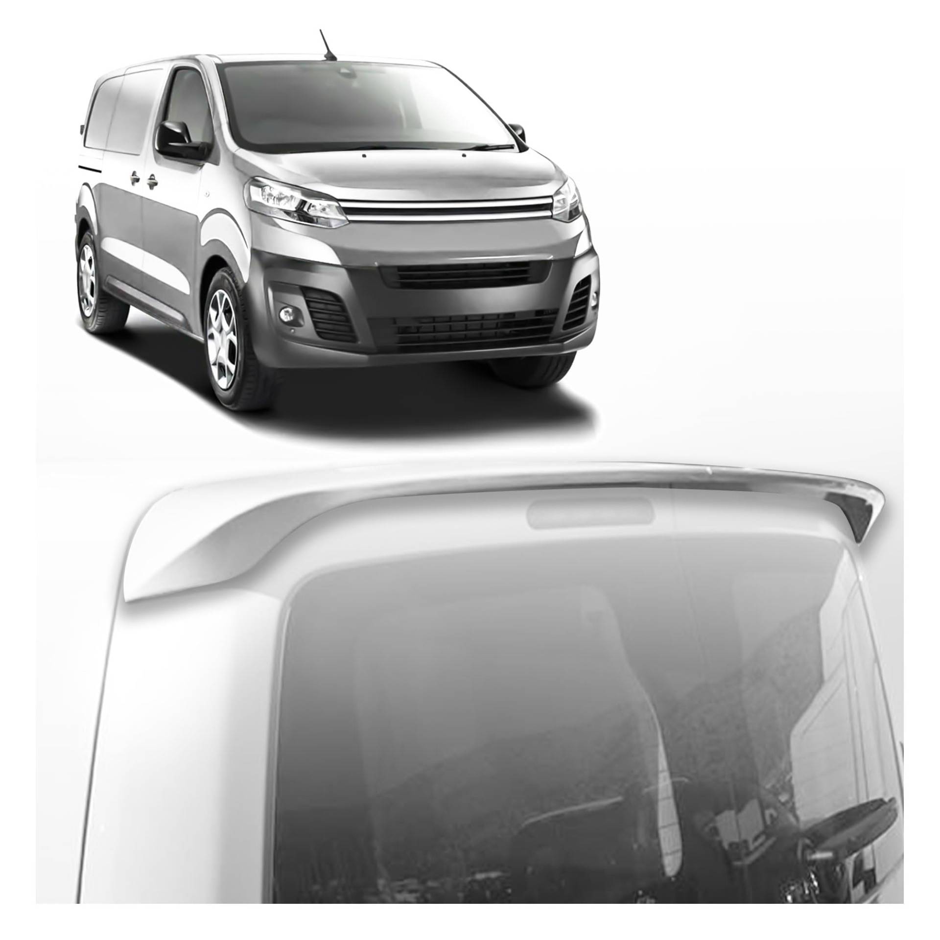 CHROMEMASTER | Dachspoiler Heckspoiler Kompatibel mit Citroen Dispatch 2016+; Auto Zubehör - Spoiler für Auto; Polyurethan; Zum Lackieren; Montagemethode: Klebstoff | Optisches Autotuning von CHROMEMASTER