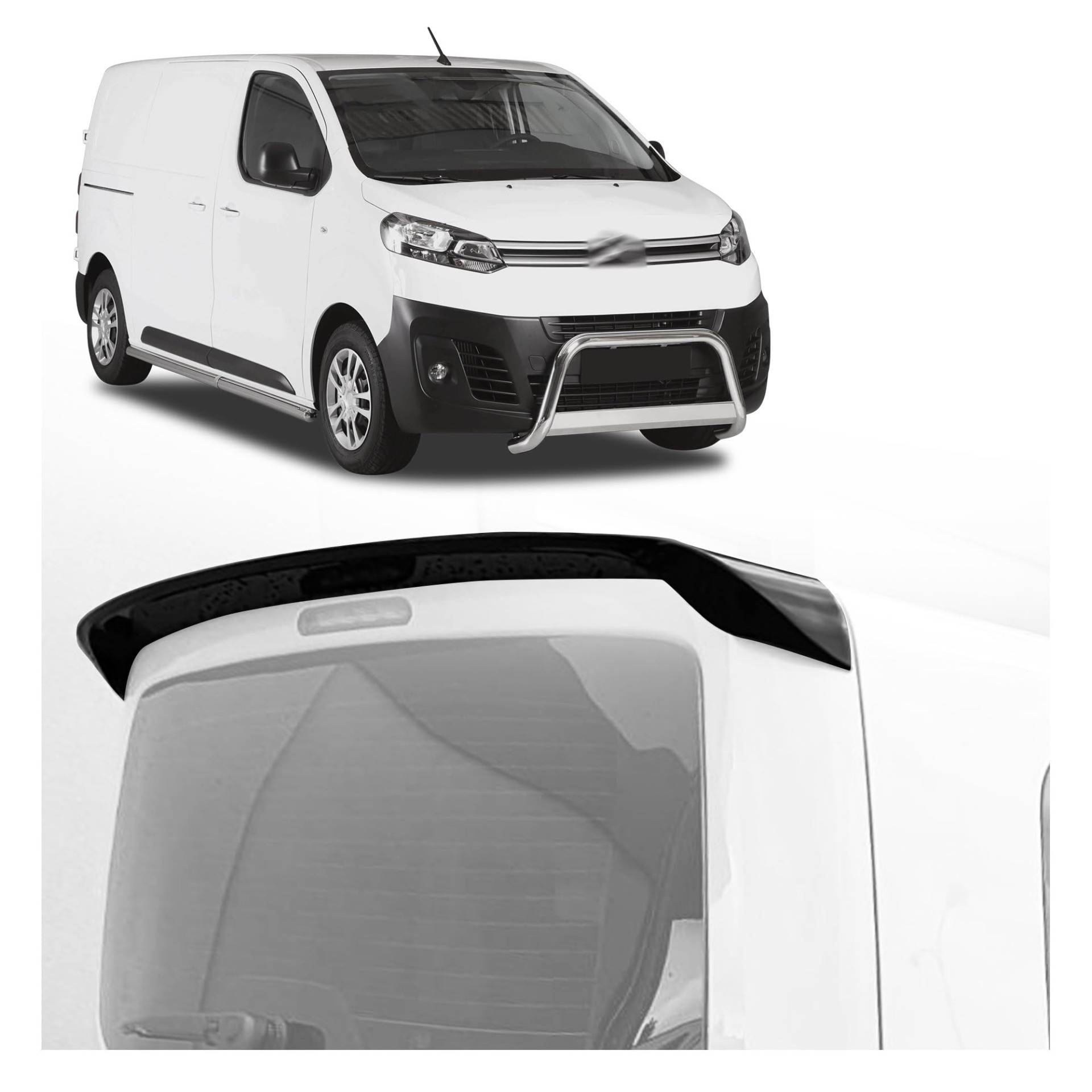 CHROMEMASTER | Dachspoiler Heckspoiler Kompatibel mit Citroen Jumpy 2016+; Auto Zubehör - Spoiler für Auto; Polyurethan; Zum Lackieren; Montagemethode: Klebstoff | Optisches Autotuning von CHROMEMASTER