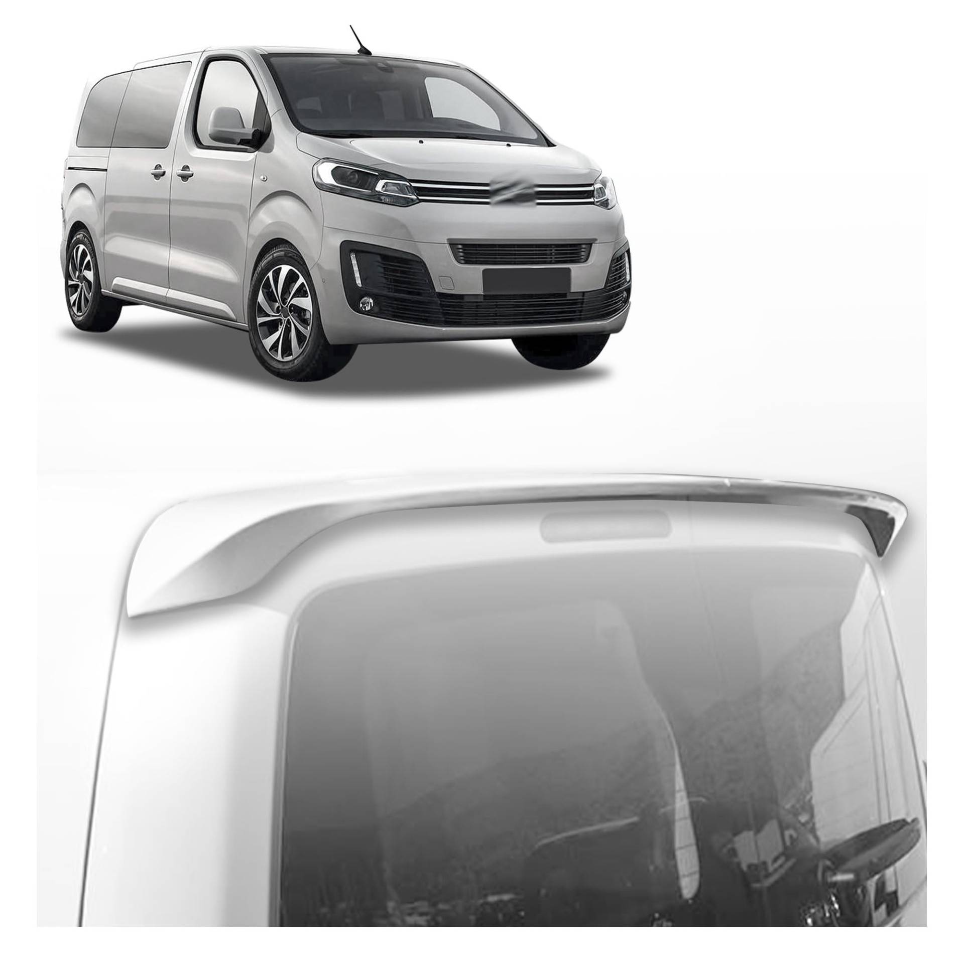 CHROMEMASTER | Dachspoiler Heckspoiler Kompatibel mit Citroen Spacetourer 2016+; Auto Zubehör - Spoiler für Auto; Polyurethan; Zum Lackieren; Montagemethode: Klebstoff | Optisches Autotuning von CHROMEMASTER