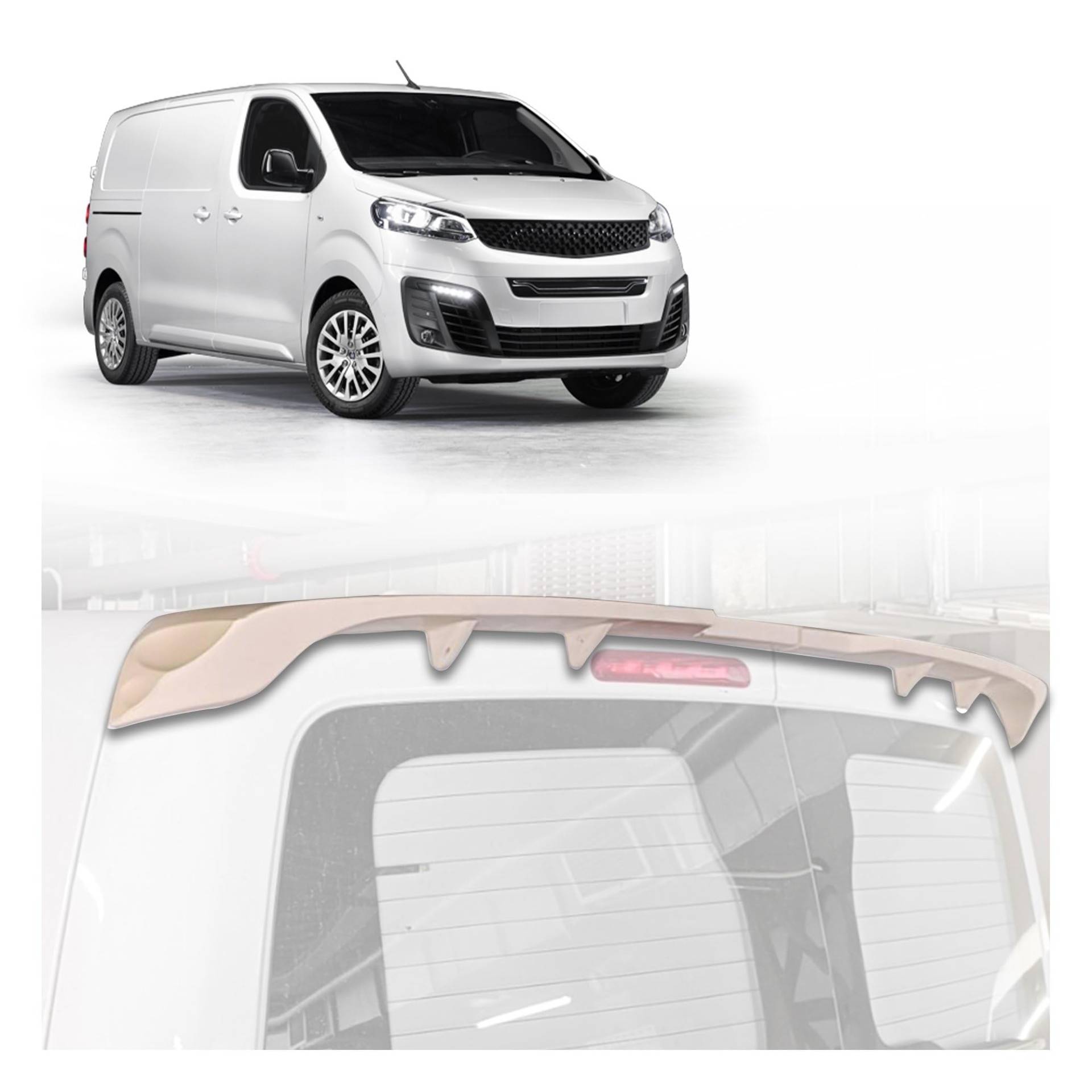 CHROMEMASTER | Dachspoiler Heckspoiler Kompatibel mit FIAT Scudo 2022+; Auto Zubehör - Spoiler für Auto; Polyurethan; Zum Lackieren; Montagemethode: Klebstoff | Optisches Autotuning von CHROMEMASTER