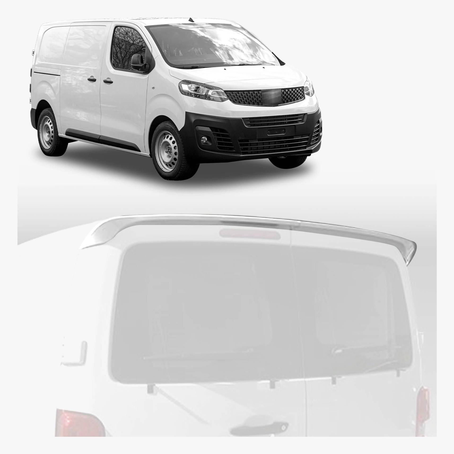 CHROMEMASTER | Dachspoiler Heckspoiler Kompatibel mit FIAT Scudo 2022+; Auto Zubehör - Spoiler für Auto; Polyurethan; Zum Lackieren; Montagemethode: Klebstoff | Optisches Autotuning von CHROMEMASTER