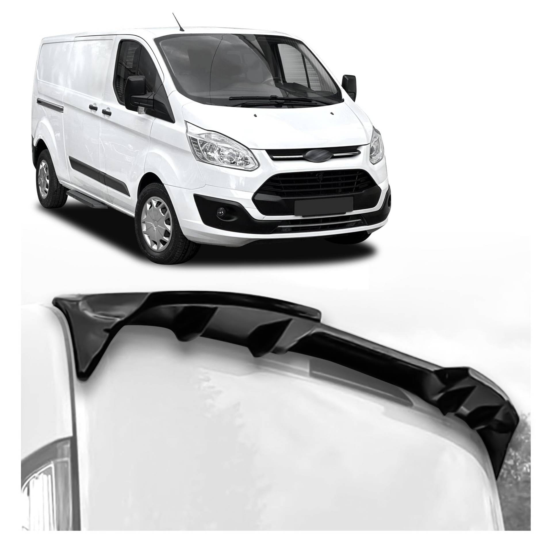 CHROMEMASTER | Dachspoiler Heckspoiler Kompatibel mit Ford Transit Custom 2012-2023; Auto Zubehör - Spoiler für Auto; Polyurethan; Zum Lackieren; Montagemethode: Klebstoff | Optisches Autotuning von CHROMEMASTER