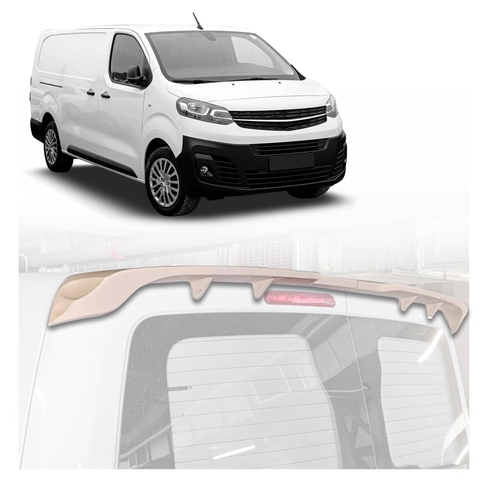 CHROMEMASTER | Dachspoiler Heckspoiler Kompatibel mit Opel Vivaro 2019+; Auto Zubehör - Spoiler für Auto; Polyurethan; Zum Lackieren; Montagemethode: Klebstoff | Optisches Autotuning von CHROMEMASTER