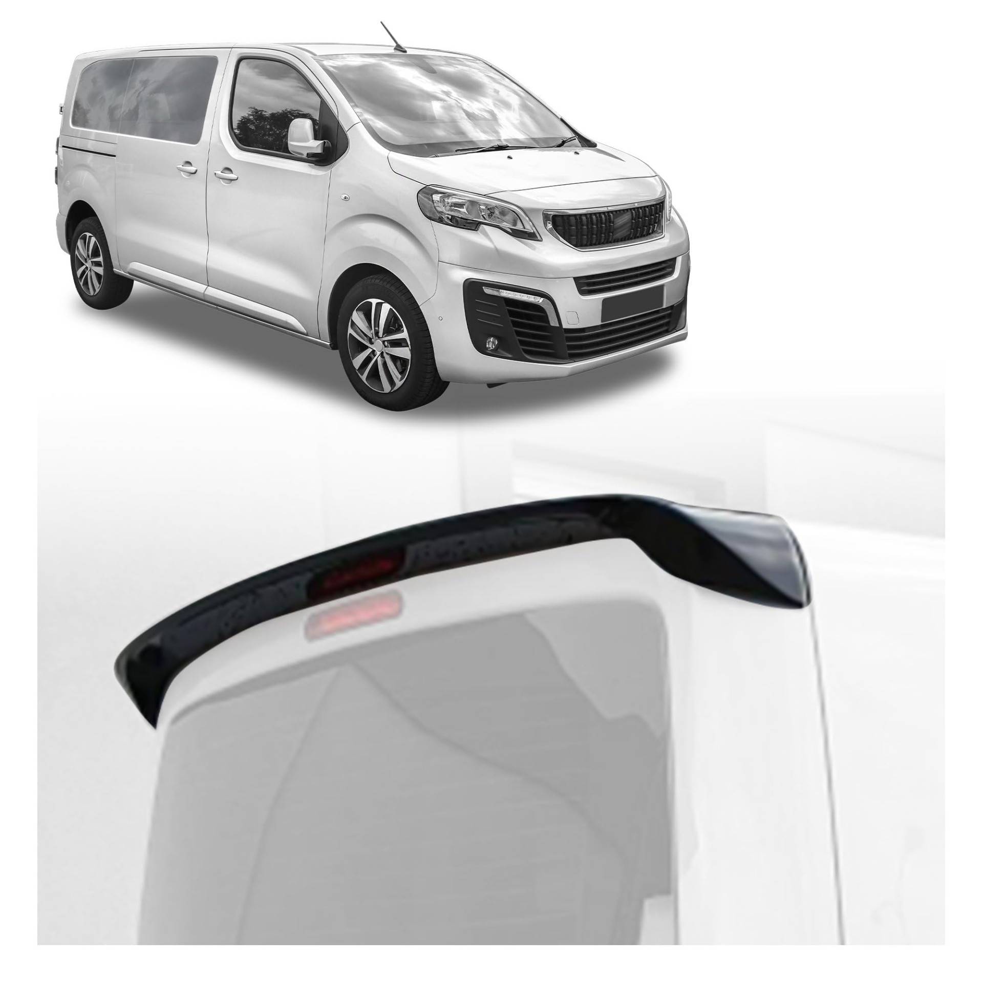 CHROMEMASTER | Dachspoiler Heckspoiler Kompatibel mit Peugeot Traveller 2016+; Auto Zubehör - Spoiler für Auto; Polyurethan; Zum Lackieren; Montagemethode: Klebstoff | Optisches Autotuning von CHROMEMASTER