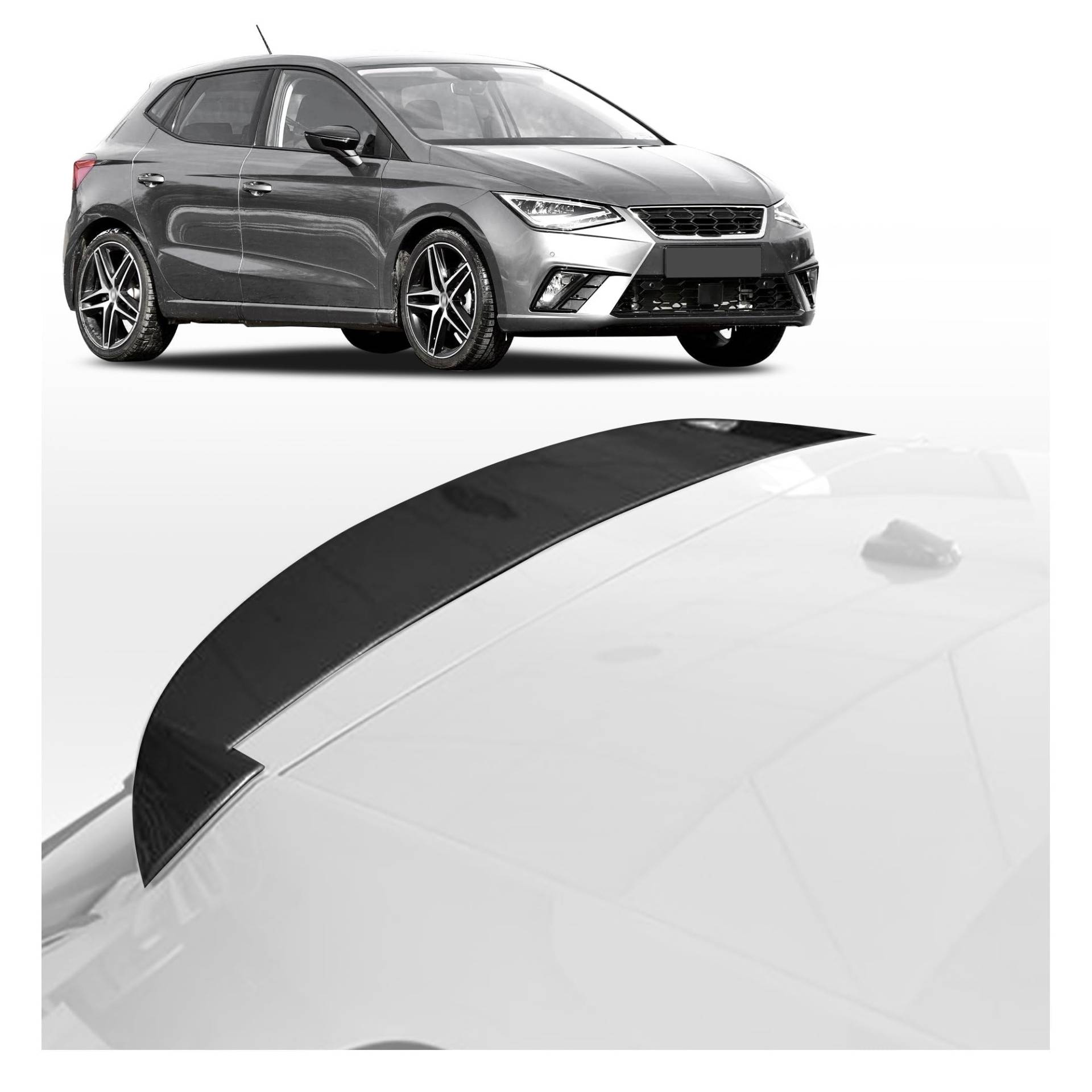 CHROMEMASTER | Dachspoiler Heckspoiler Kompatibel mit SEAT Ibiza Schrägheck 2017+; Auto Zubehör - Spoiler für Auto; Polyurethan; Zum Lackieren; Montagemethode: Klebstoff | Optisches Autotuning von CHROMEMASTER