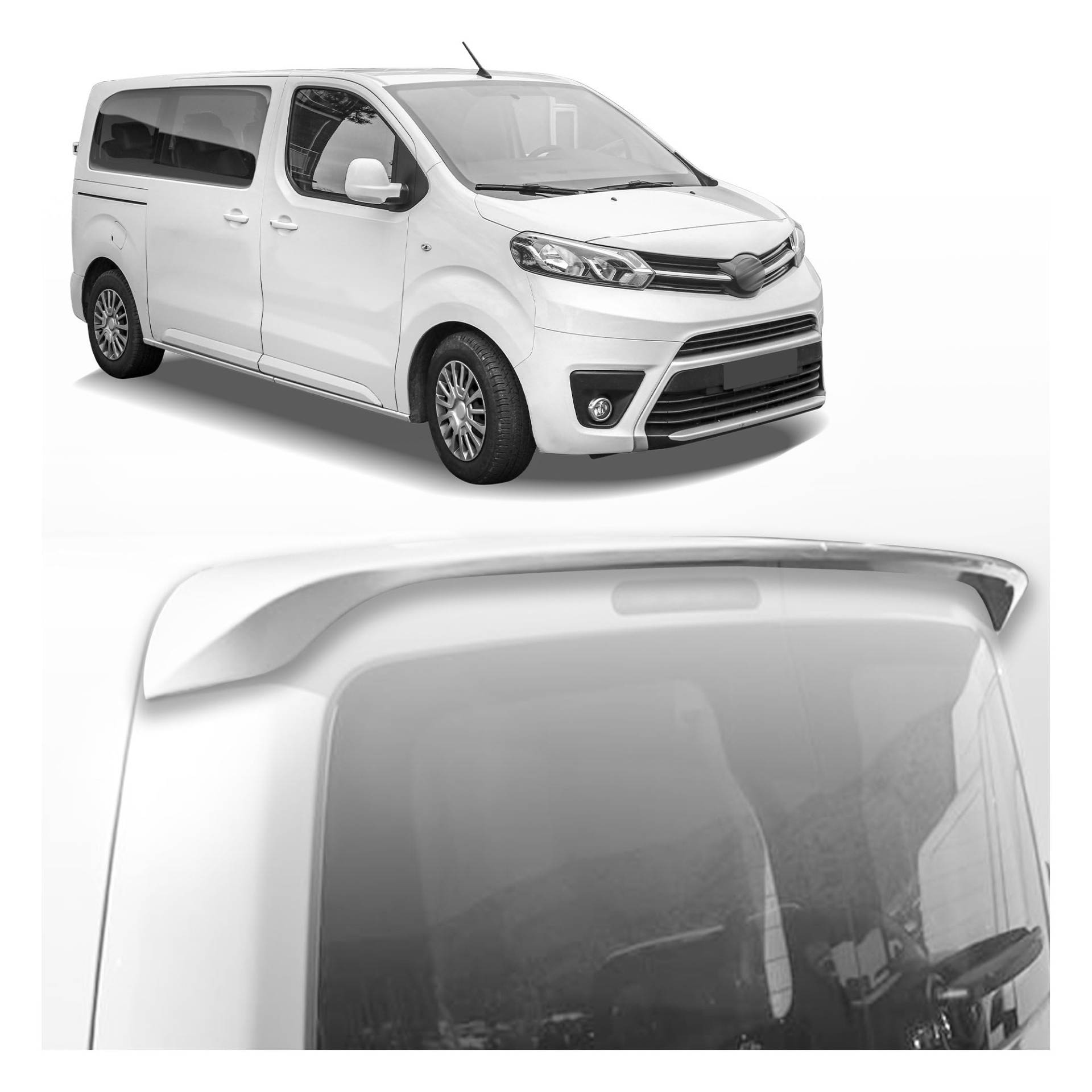 CHROMEMASTER | Dachspoiler Heckspoiler Kompatibel mit Toyota Proace 2016+; Auto Zubehör - Spoiler für Auto; Polyurethan; Zum Lackieren; Montagemethode: Klebstoff | Optisches Autotuning von CHROMEMASTER