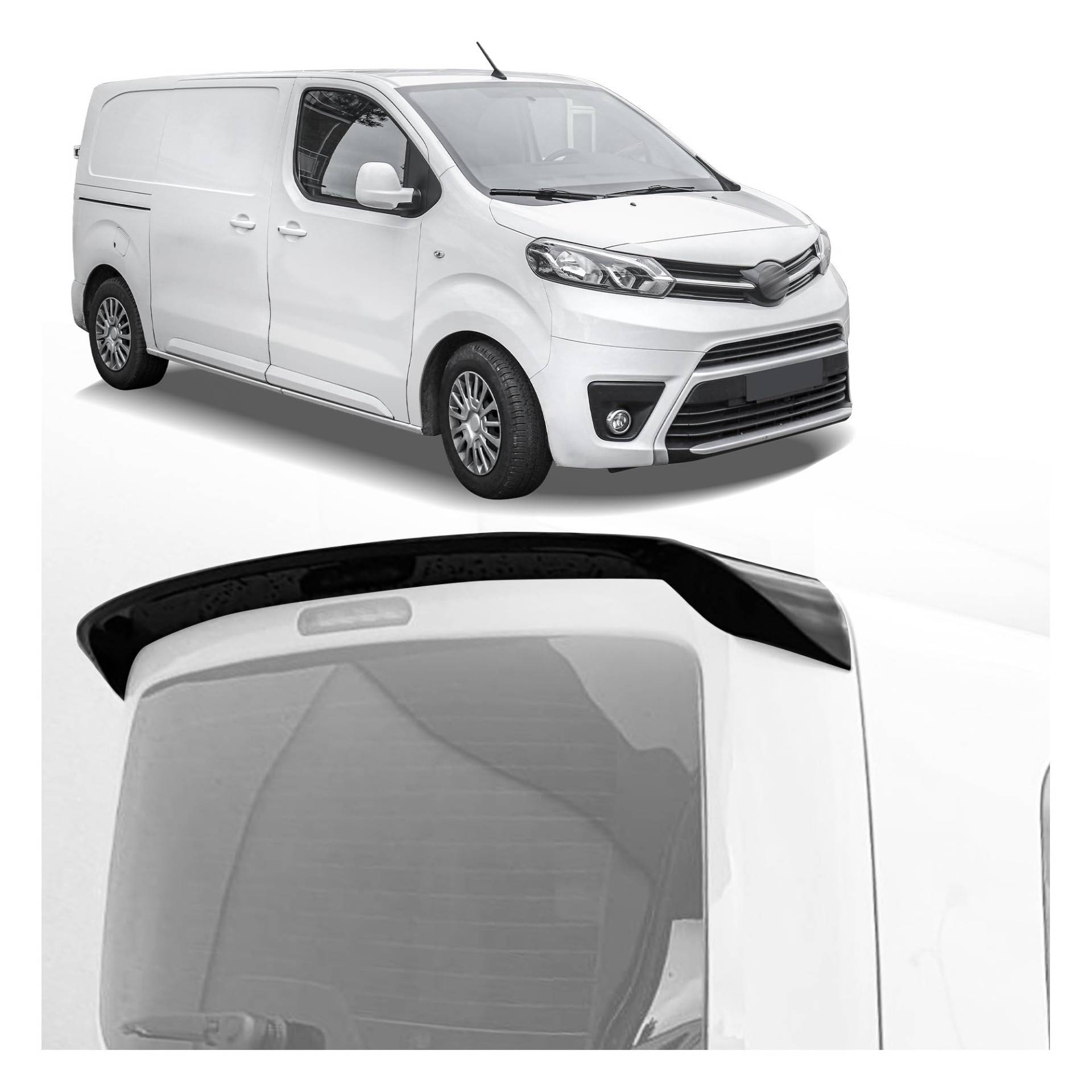 CHROMEMASTER | Dachspoiler Heckspoiler Kompatibel mit Toyota Proace 2016+; Auto Zubehör - Spoiler für Auto; Polyurethan; Zum Lackieren; Montagemethode: Klebstoff | Optisches Autotuning von CHROMEMASTER