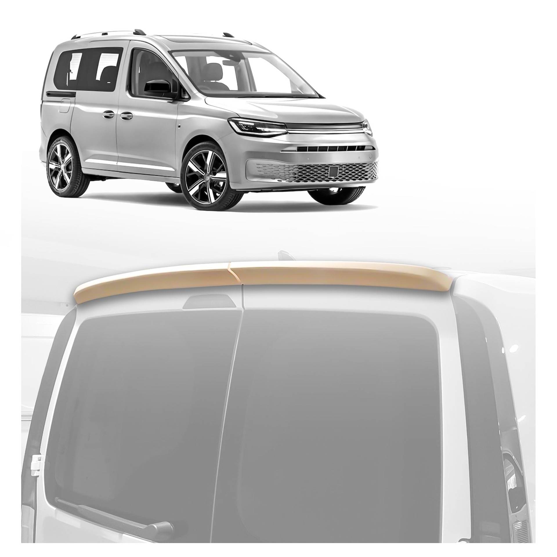 CHROMEMASTER | Dachspoiler Heckspoiler Kompatibel mit VW Caddy 2020+; Auto Zubehör - Spoiler für Auto; Polyurethan; Zum Lackieren; Montagemethode: Klebstoff | Optisches Autotuning von CHROMEMASTER