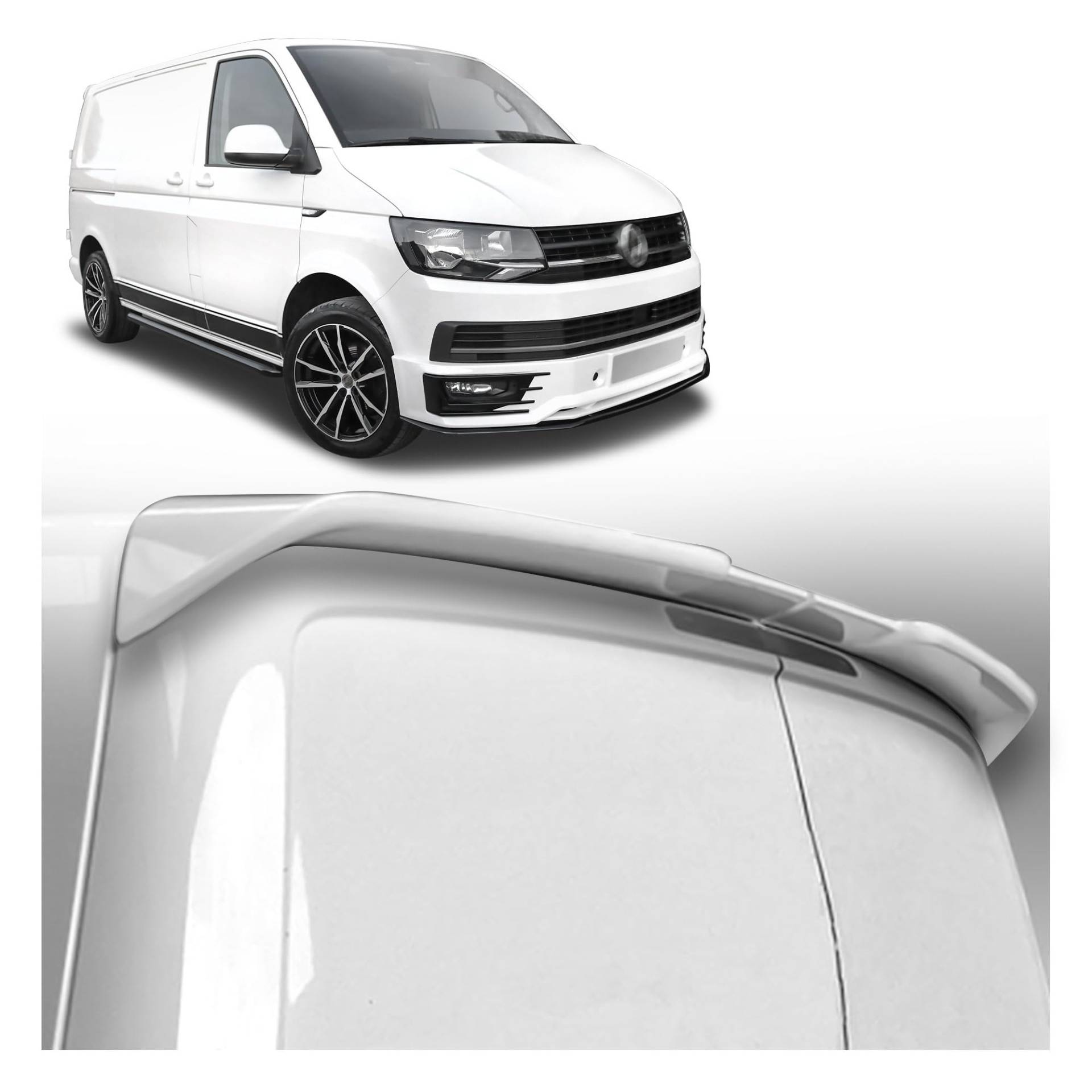 CHROMEMASTER Dachspoiler Heckspoiler Kompatibel mit VW Transporter T6 2015-2019; Auto Zubehör - Spoiler für Auto; Polyurethan; Zum Lackieren; Montagemethode: Klebstoff | Optisches Autotuning von CHROMEMASTER