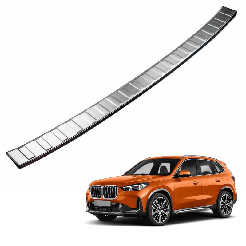 CHROMEMASTER | Kompatibel mit BMW X1 U11 10.2022+ | Ladekantenschutz Stoßstangenschutz | Gebürsteter Edelstahl, Silber Matt; Unsere Lackschutzleiste Sichert den Heckstoßfänger vor Kratzern von CHROMEMASTER