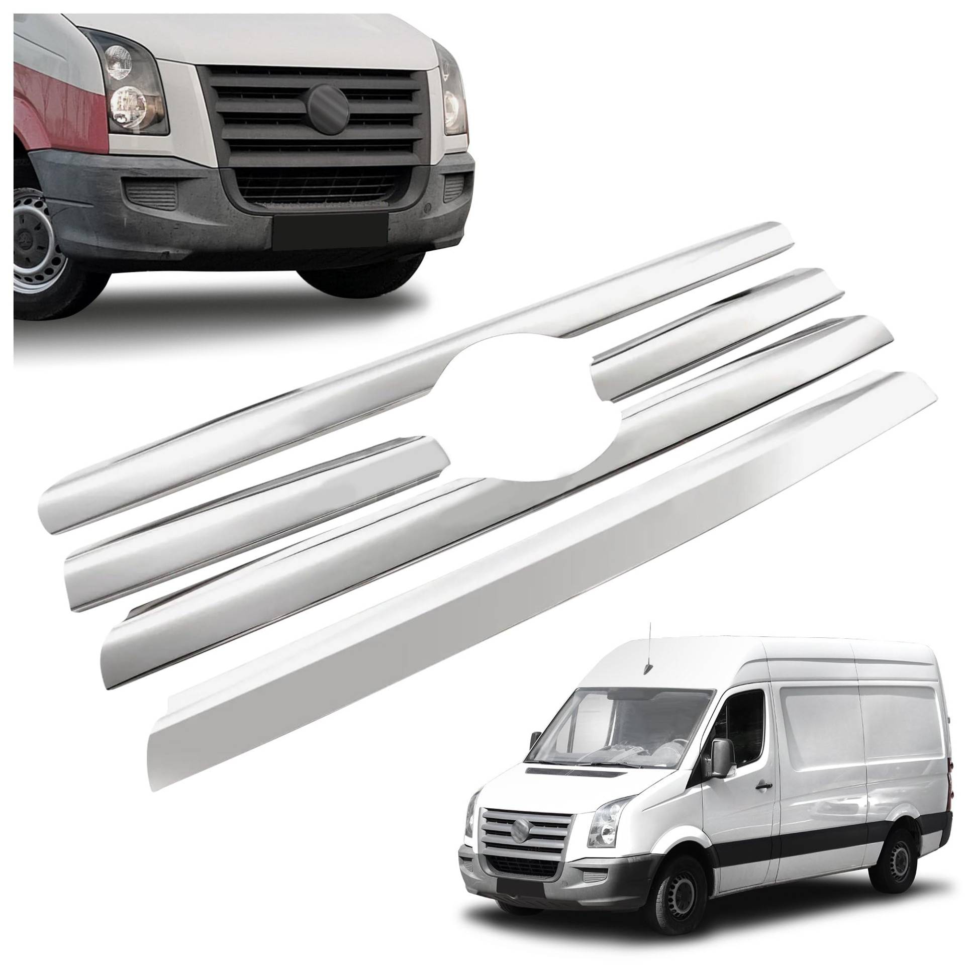 CHROMEMASTER | Kompatibel mit VW Crafter 2006-2011 | Leisten für Kühlergrill, Zierblenden, Rostfreier Stahl Poliert | Perfekte Passform; Neues, Attraktives Erscheinungsbild des Fahrzeugs von CHROMEMASTER