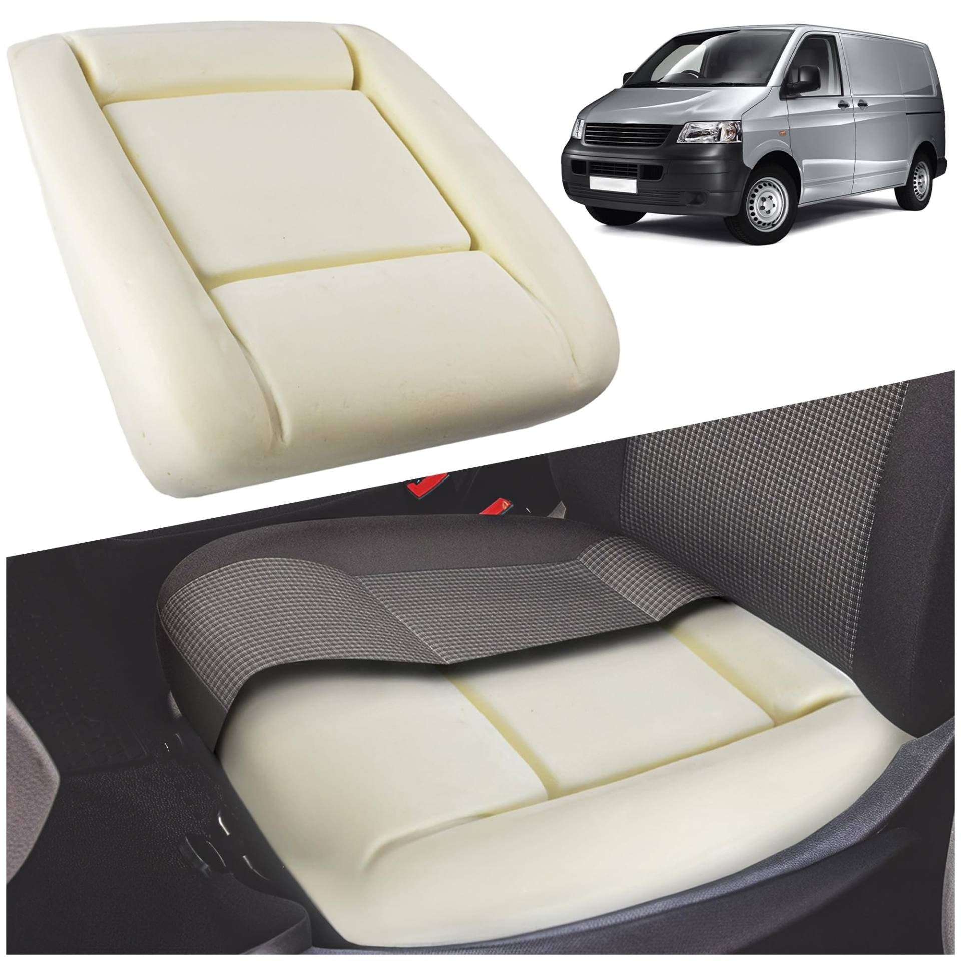 CHROMEMASTER - Kompatibel mit VW T5 Transporter 2003-2015 | Schaumstoff für den Autositz, Sitzschaum für die Sitzfläche, Sitzpolster; Ersetzen Sie den Sitz und Genießen Sie Ihren Bequemen Autositz von CHROMEMASTER