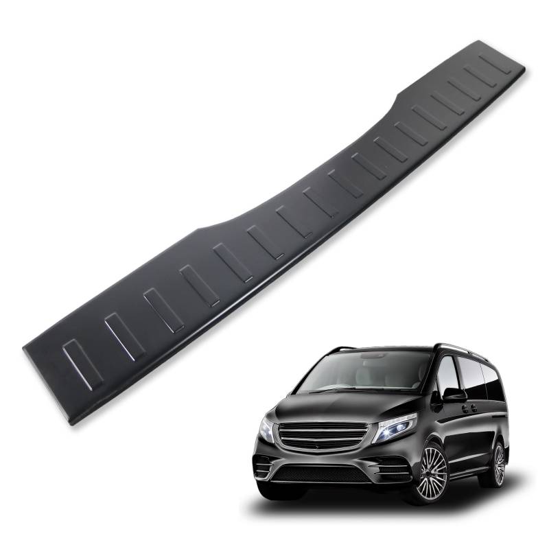 CHROMEMASTER| Ladekantenschutz Stoßstangenschutz | Kompatibel mit Mercedes Vito V-Class W447 2014+ | Schwarz lackierter Edelstahl, Matte | Lackschutzleiste Sichert den Heckstoßfänger vor Kratzern von CHROMEMASTER