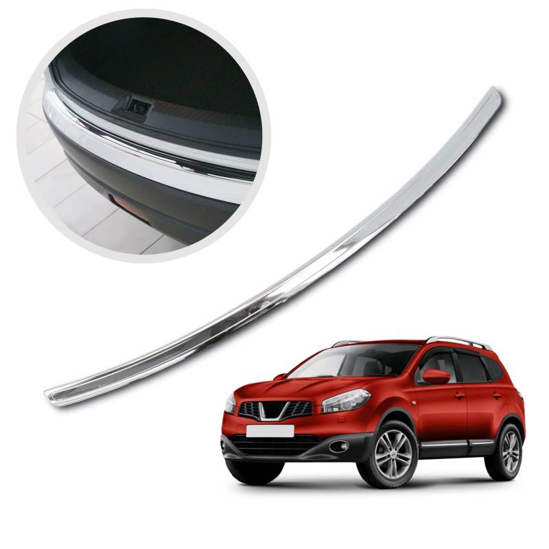 CHROMEMASTER | Ladekantenschutz Stoßstangenschutz Kompatibel mit Nissan Qashqai 2007-2013; Edelstahl Poliert/Chrom; Unsere Lackschutzleiste Sichert den Heckstoßfänger vor Kratzern Und Beschädigung ab von CHROMEMASTER