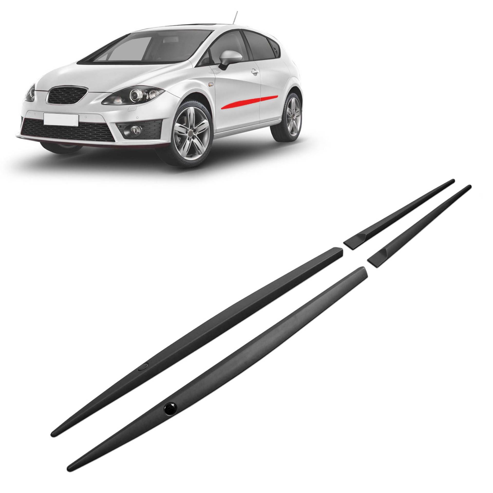 CHROMEMASTER | Schutzleisten für Autotüren Kompatibel mit Seat Leon Hatchback 2005-2012 | Kunststoff Dekorative Seitenleisten schützen Lack und Fahrzeugtüren vor Kratzer und Beschädigung von CHROMEMASTER