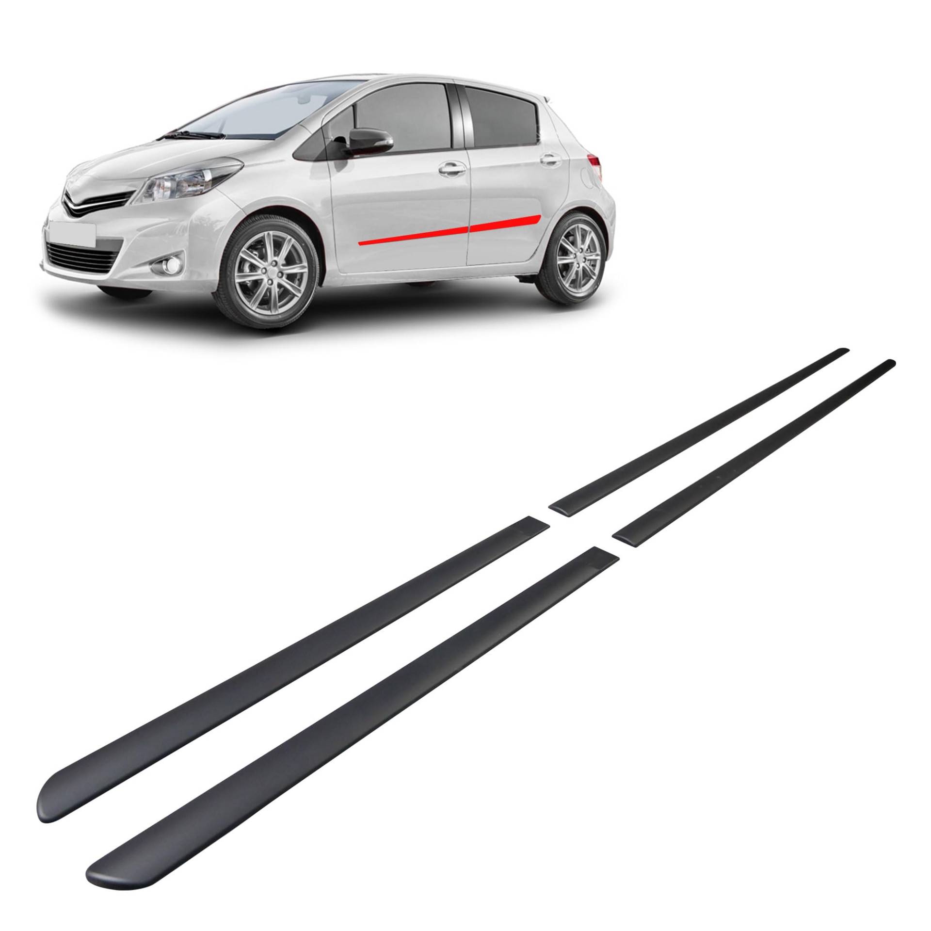 CHROMEMASTER | Schutzleisten für Autotüren Kompatibel mit Toyota Yaris 5 Türen Hatchback 2011-2013 | Dekorative Seitenleisten schützen Lack und Fahrzeugtüren vor Kratzer und Beschädigung von CHROMEMASTER