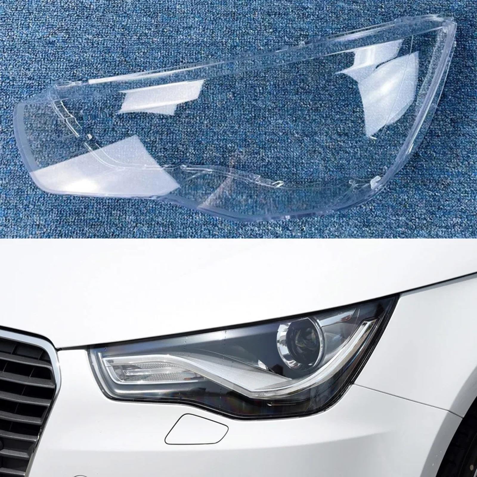 CHROX Für Audi A1 2011–2014, Autogehäuse, Scheinwerferkappen, Auto-Frontscheinwerfer-Linsenabdeckung, Lampenschirm, Lampenabdeckung Auto klare Linsen hülle Abdeckung von CHROX