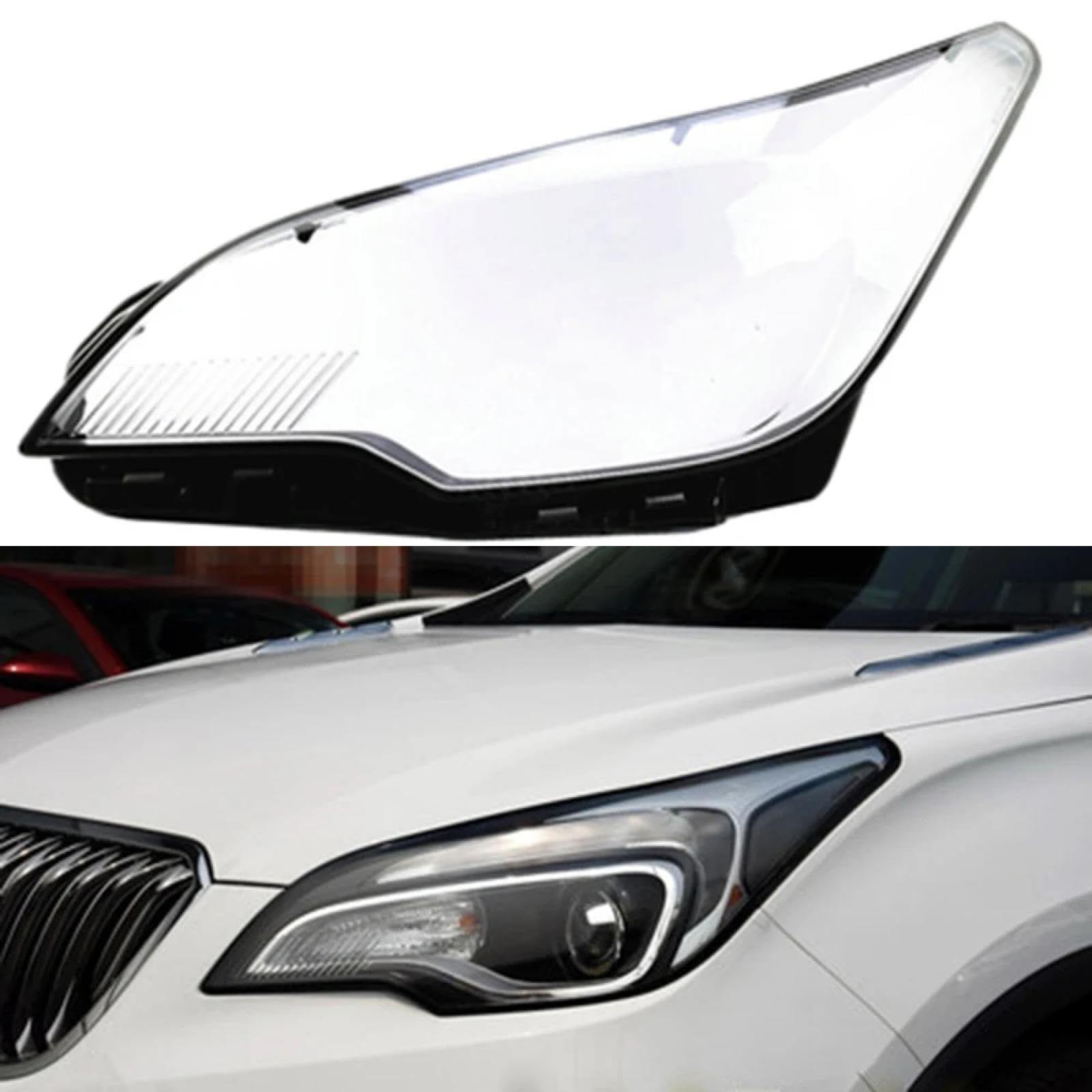 CHROX Für Buick Envision 2014 2015 2016 2017 2018 2019, Auto-Scheinwerferlampenabdeckung, transparente Lampengehäuse-Scheinwerferabdeckung Auto klare Linsen hülle Abdeckung von CHROX