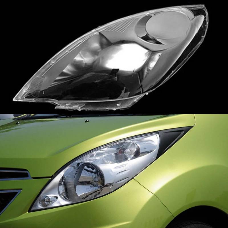 CHROX Für Chevrolet Spark 2011–2014, Auto-Scheinwerfergehäuse, klare Linse, Auto-Frontscheinwerfer-Abdeckung Auto klare Linsen hülle Abdeckung von CHROX