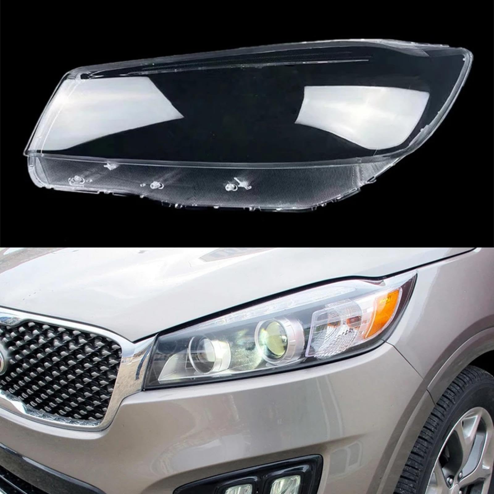 CHROX Für Kia Sorento 2015 2016 2017, Auto-Frontscheinwerfer, transparente Abdeckung, Lampenschirme, Lampengehäuse Auto klare Linsen hülle Abdeckung von CHROX