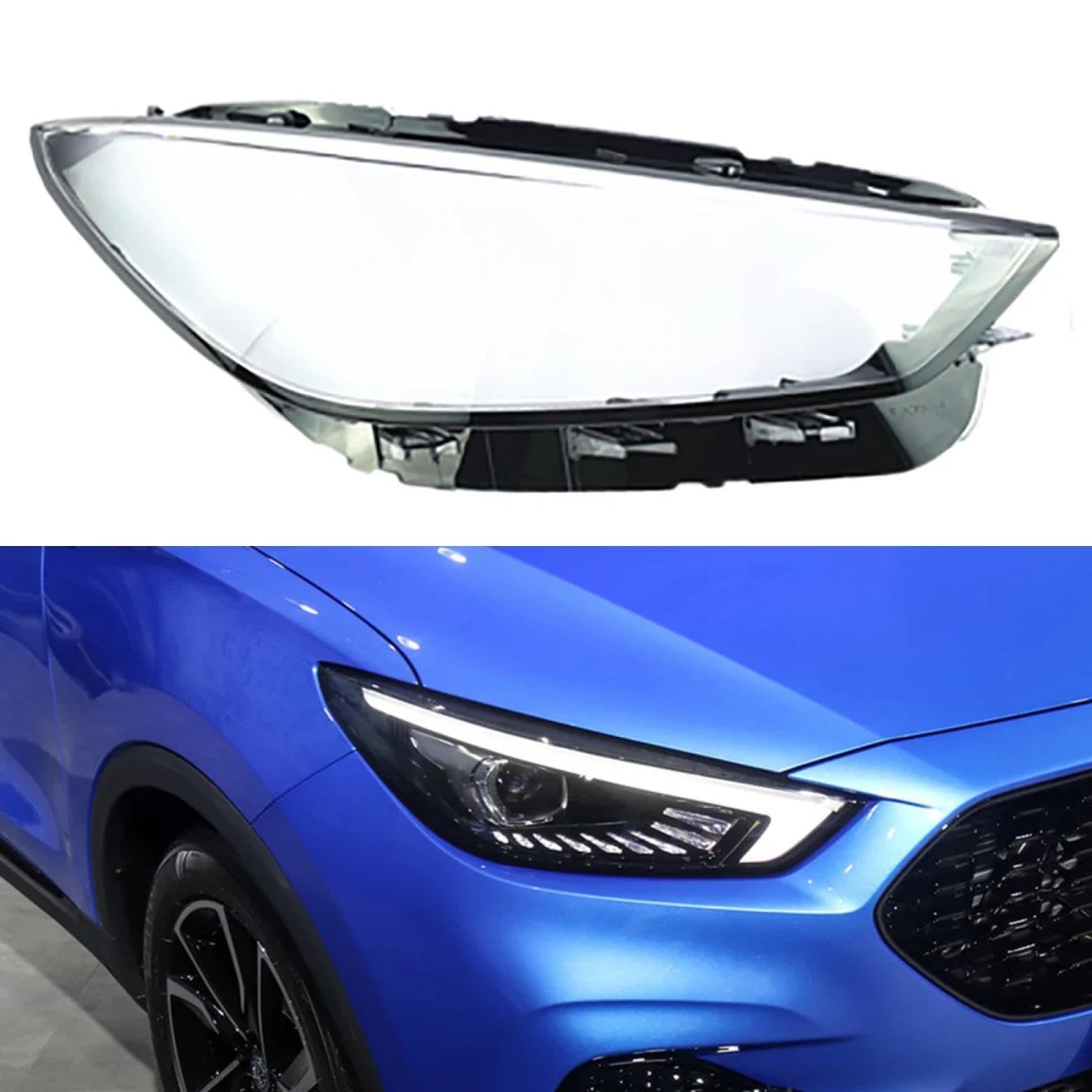 CHROX Für MG Zs 2020 2021 2022, Auto-Lampen-Lichtgehäuse, Auto-Scheinwerfer-Objektivabdeckung, transparenter Lampenschirm, klare Lampenabdeckung Auto klare Linsen hülle Abdeckung von CHROX