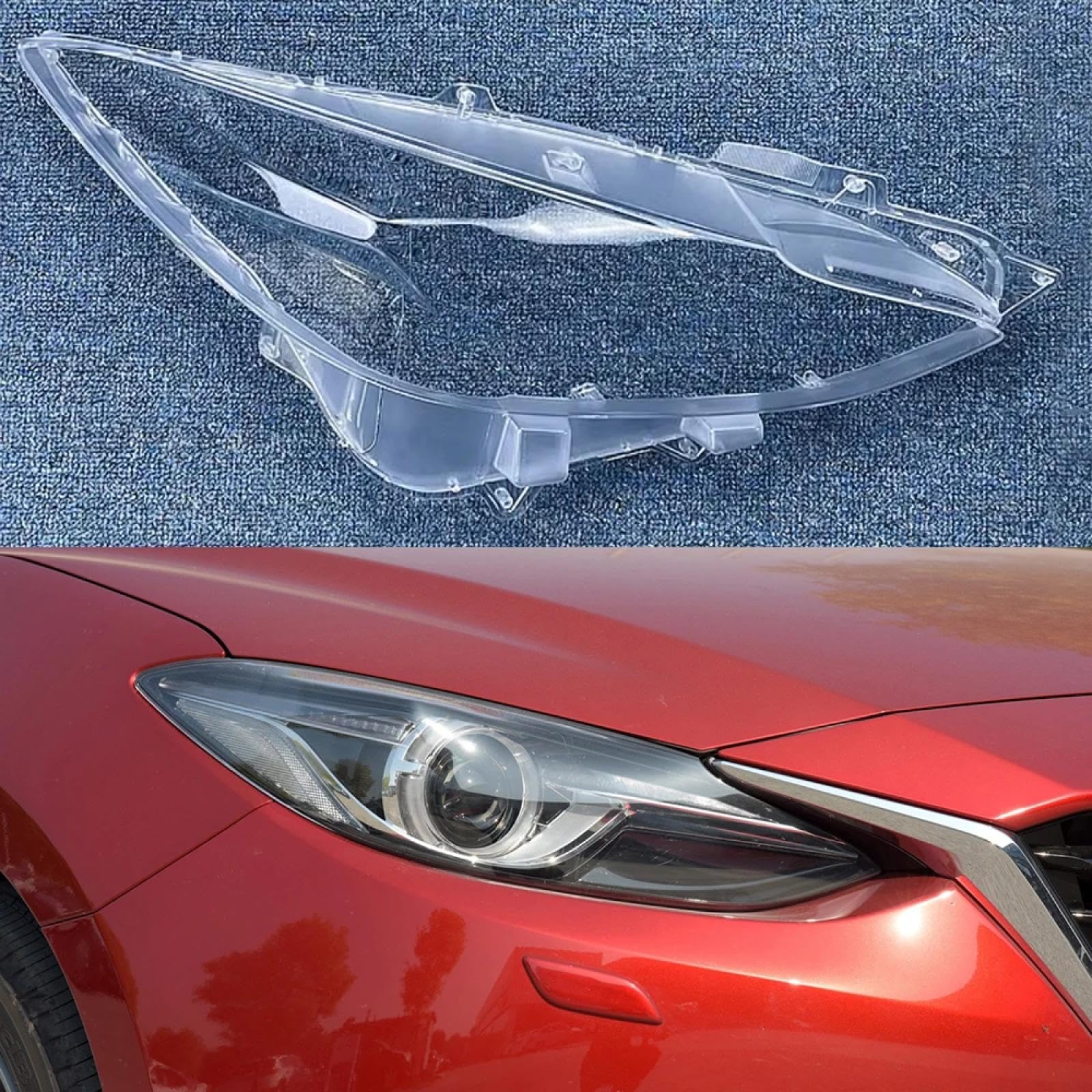 CHROX Für Mazda 3 Axela 2014 2015 2016, Scheinwerfergehäuse, Auto-Frontglas, Scheinwerferabdeckung, Scheinwerfer, Linsenkappen, Lampe Auto klare Linsen hülle Abdeckung von CHROX