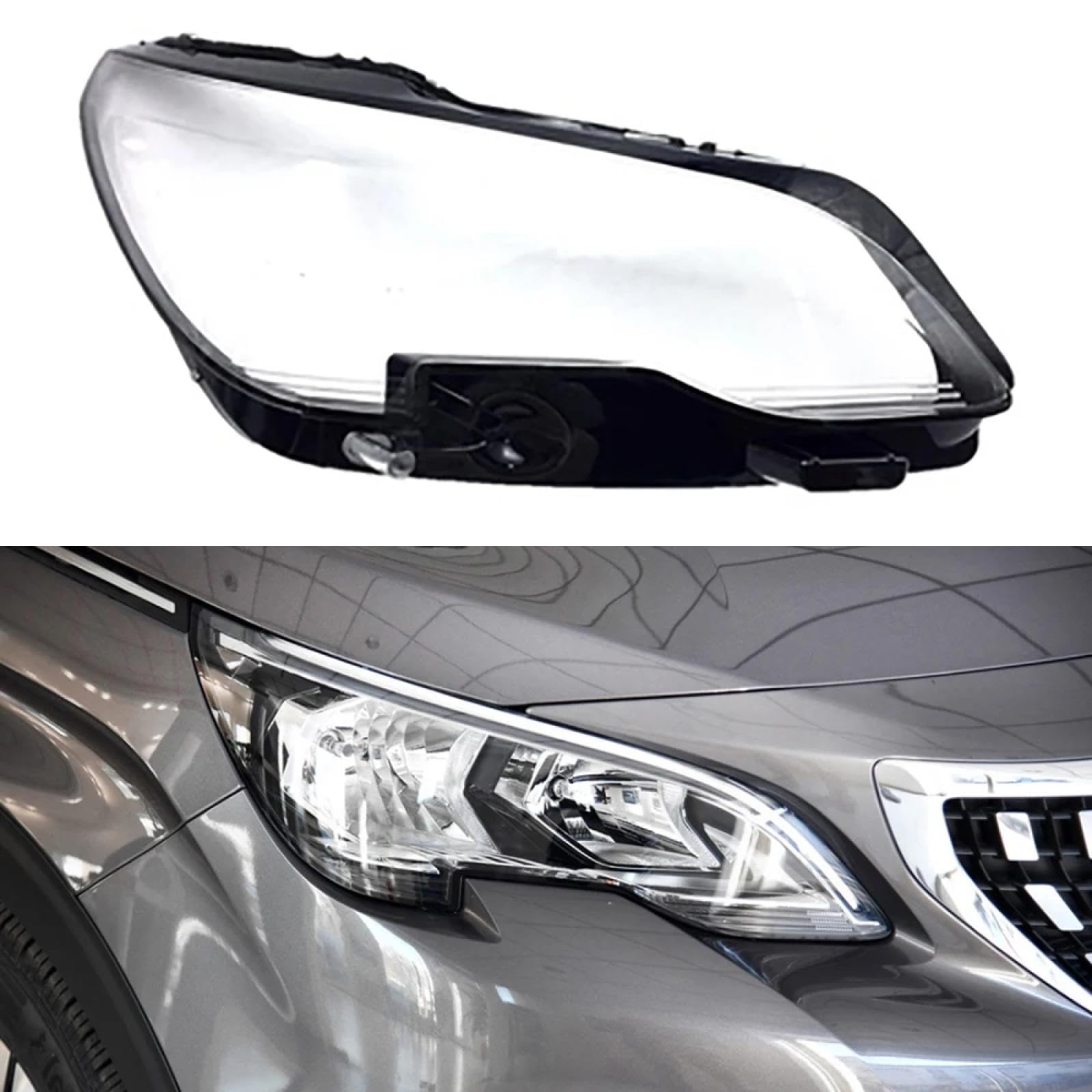 CHROX Für Peugeot 4008 5008 2017 2018 2019, Auto-Lichtkappen, Auto-Scheinwerferabdeckung, transparente Lampenschirmlampe Auto klare Linsen hülle Abdeckung von CHROX