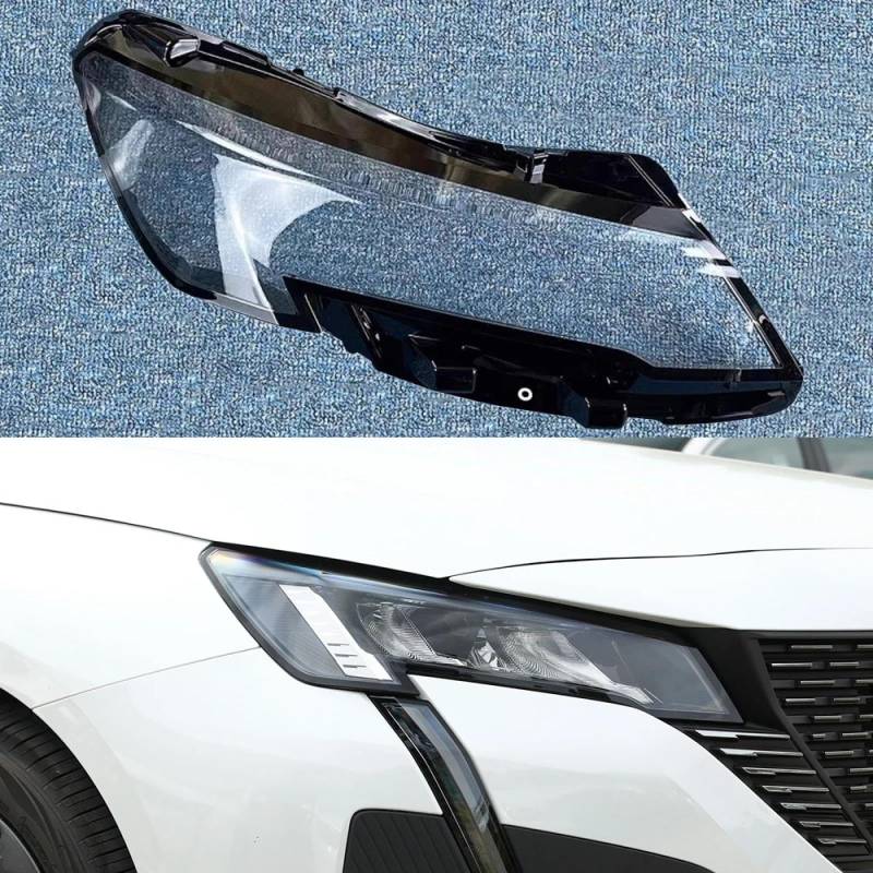 CHROX Für Peugeot 408 2022, Auto-Linsenglas, Lampen-Scheinwerfergehäuse, transparenter Lampenschirm, Lampenabdeckung Auto klare Linsen hülle Abdeckung von CHROX