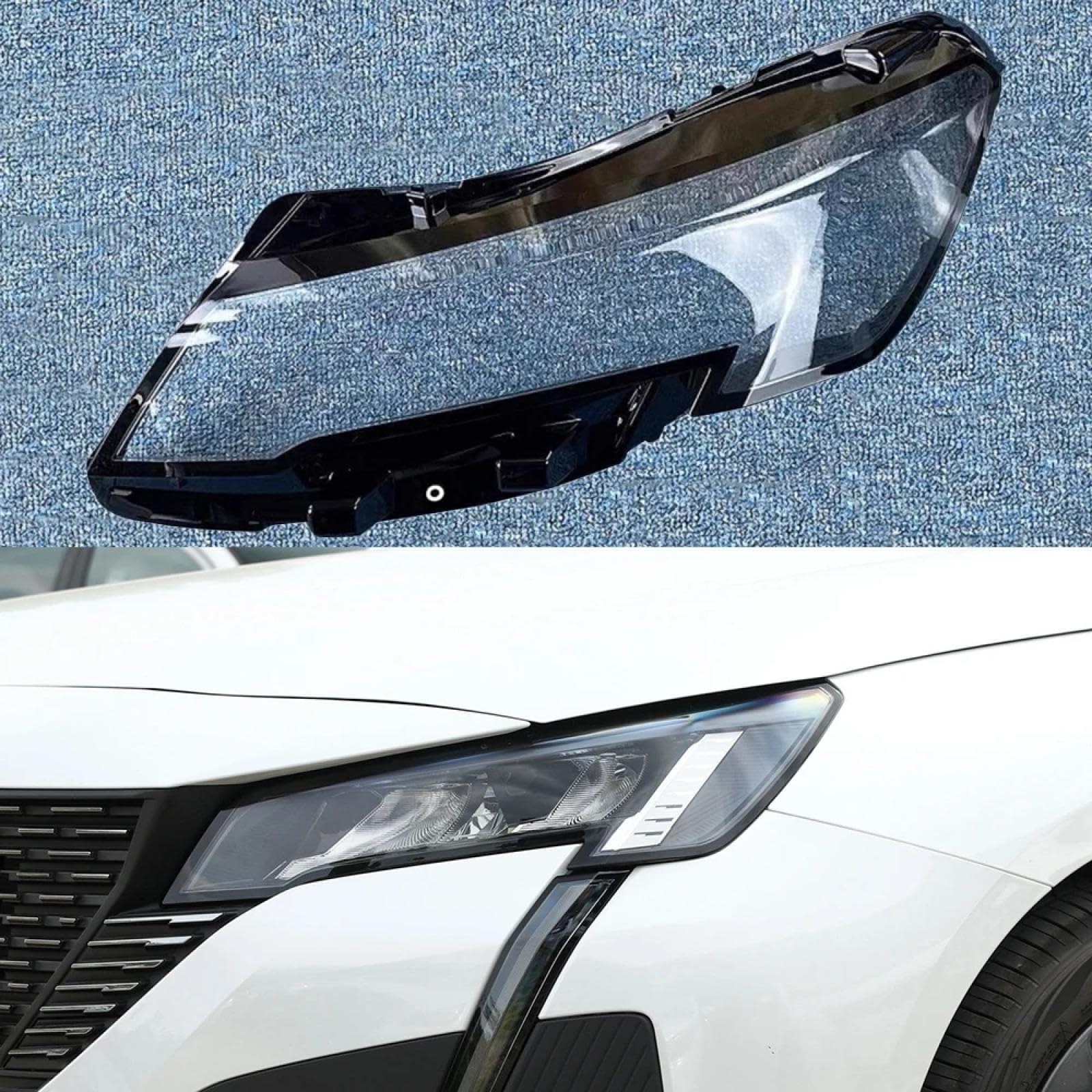 CHROX Für Peugeot 408 2022, Auto-Linsenglas, Lampen-Scheinwerfergehäuse, transparenter Lampenschirm, Lampenabdeckung Auto klare Linsen hülle Abdeckung von CHROX