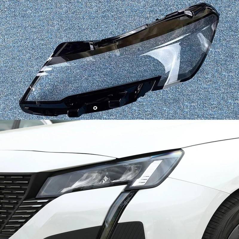 CHROX Für Peugeot 408 2022, Auto-Linsenglas, Lampen-Scheinwerfergehäuse, transparenter Lampenschirm, Lampenabdeckung Auto klare Linsen hülle Abdeckung von CHROX