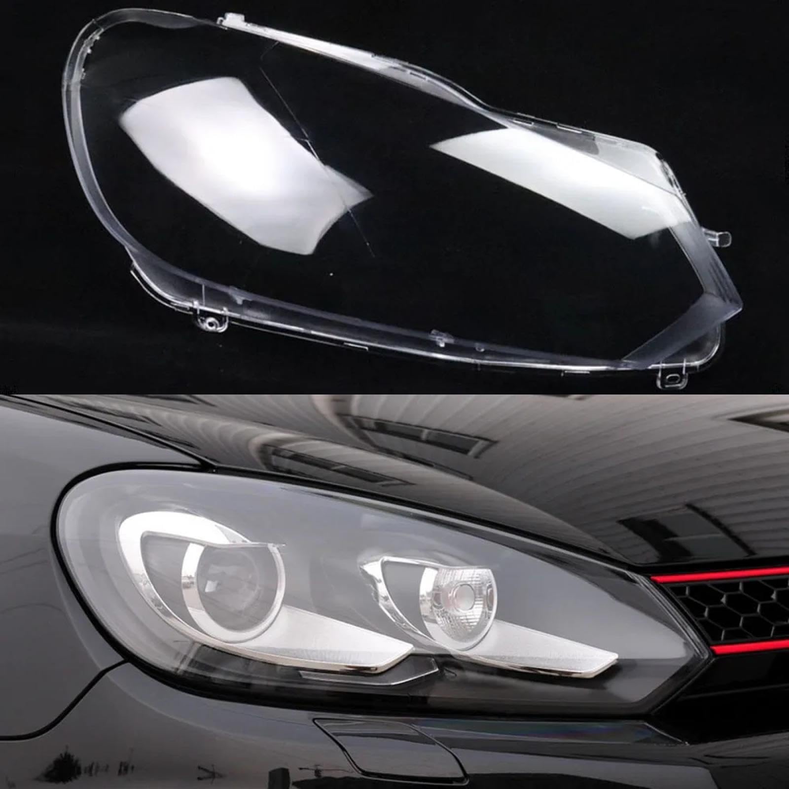 CHROX Für V=W Golf 6 Xenon GTI 2010–2013, vordere Lampenschirm-Lampen-Scheinwerfermaske, Scheinwerfer-Schale, Lampenschirm-Abdeckung Auto klare Linsen hülle Abdeckung von CHROX