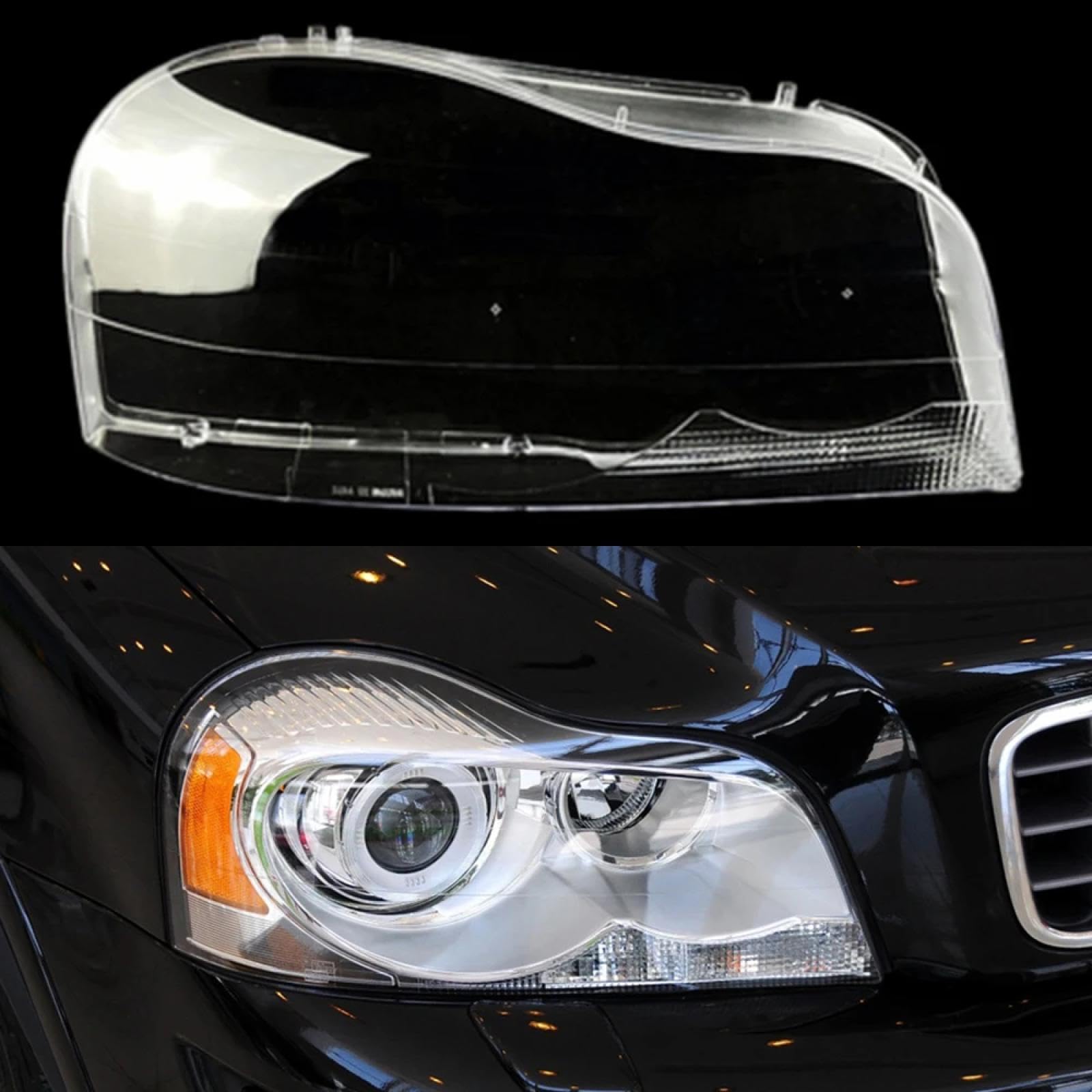 CHROX Für Volvo XC90 2004–2013, transparenter Lampenschirm vorne, Scheinwerferabdeckung, Lampenschirmkappen aus Glas Auto klare Linsen hülle Abdeckung von CHROX