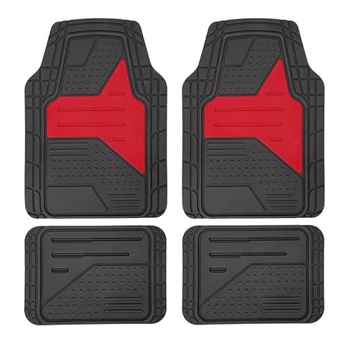 Premium Gummi Fußmatten Geeignet für Mitsubishi Outlander EX 2010-2012, Zuschneidba Perfekte Passform und Schutz für Ihren Fahrzeugboden Innere Zubehör,D-RED von CHUANYAO