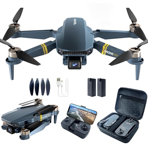 Bürstenlos Super Ausdauer Faltbare Quadcopter Drohne für Anfänger– 40+ Minuten Flugzeit, Wi-Fi FPV Drohne mit 120°Weitwinkel 2K HD Kamera, Bürstenloser Motor, Follow Me,F89-DE-240729-1 von CHUBORY