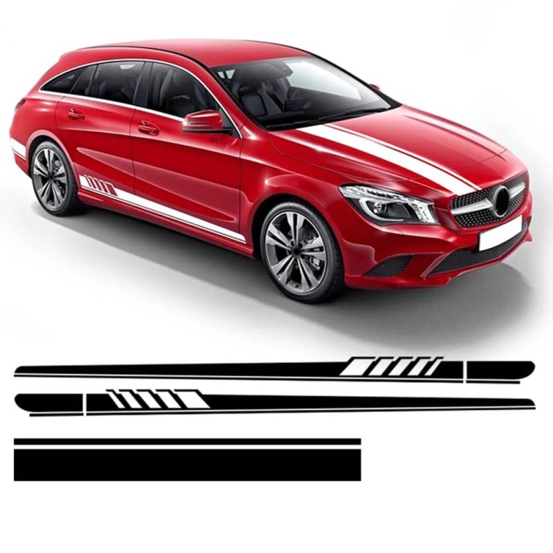 Edition 1 Motorhaubenaufkleber, Seitenstreifen, Rockaufkleber, für M=ercedes B=ENZ CLA-Klasse CLA 45 AMG C117 X117 W117 C118 X118 Zubehör von CHUITING